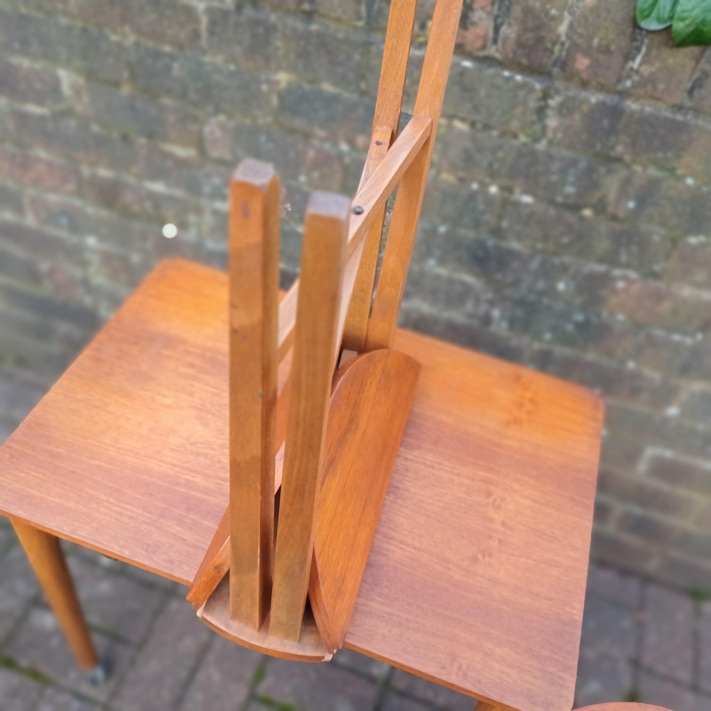 Iconic Danish Teak Vintage Retro Poul Hundevad Coffee Table on Castors Bedside Side Occasional. Nest with Four Auxiliary Folding Tables.