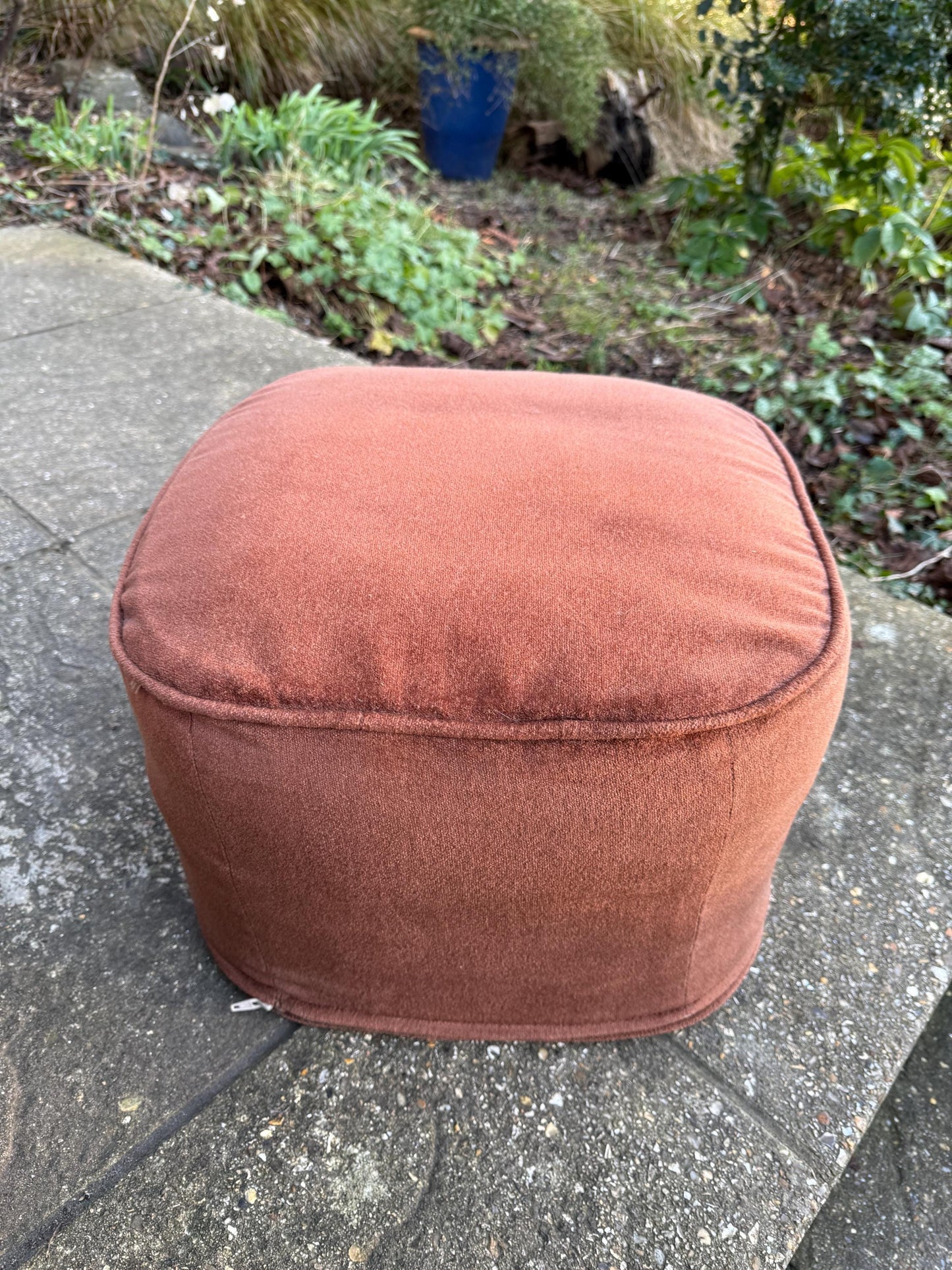 1970s Retro vintage Pouf - footstool, foot stool, retro brown stool