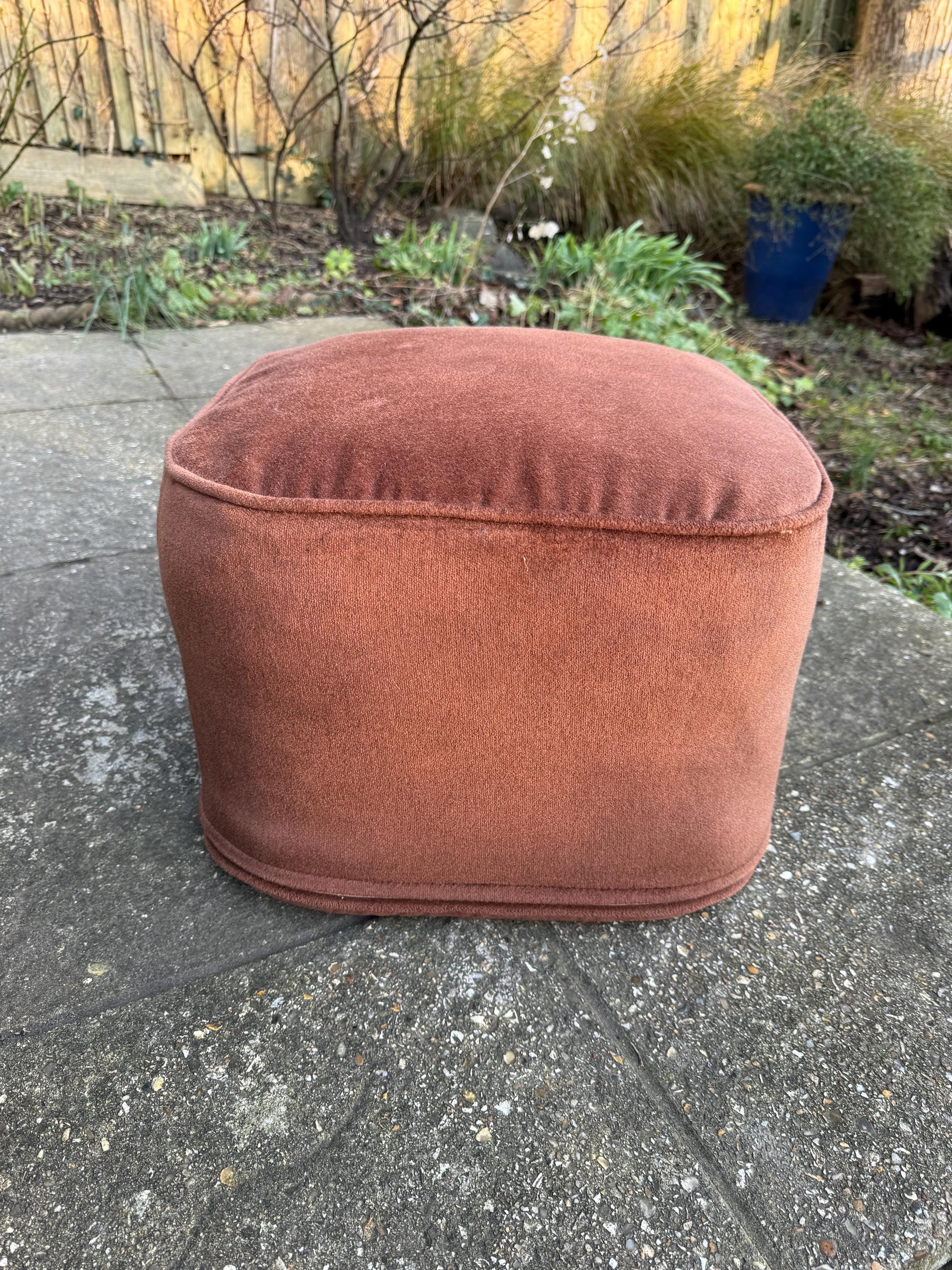 1970s Retro vintage Pouf - footstool, foot stool, retro brown stool
