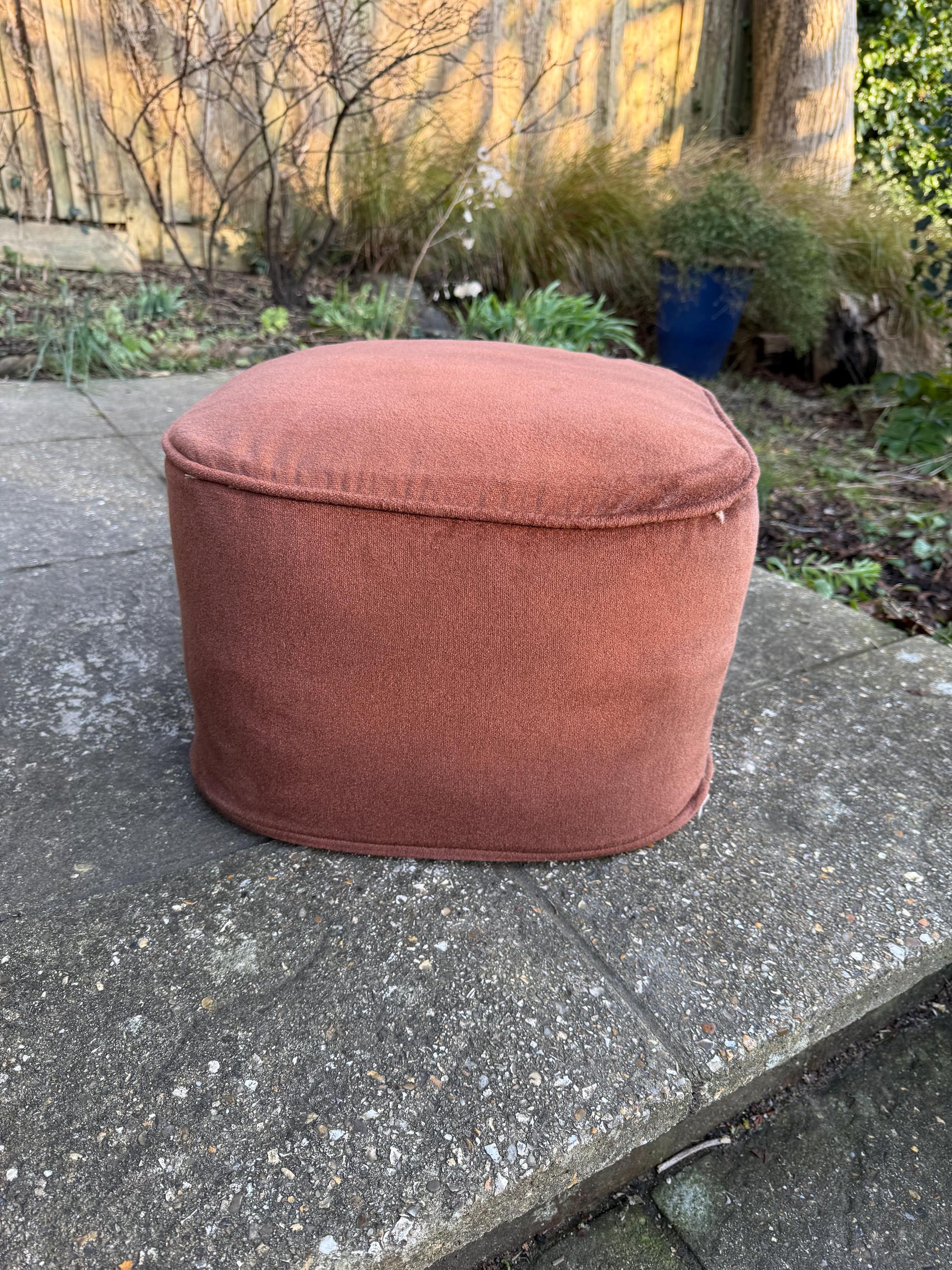 1970s Retro vintage Pouf - footstool, foot stool, retro brown stool
