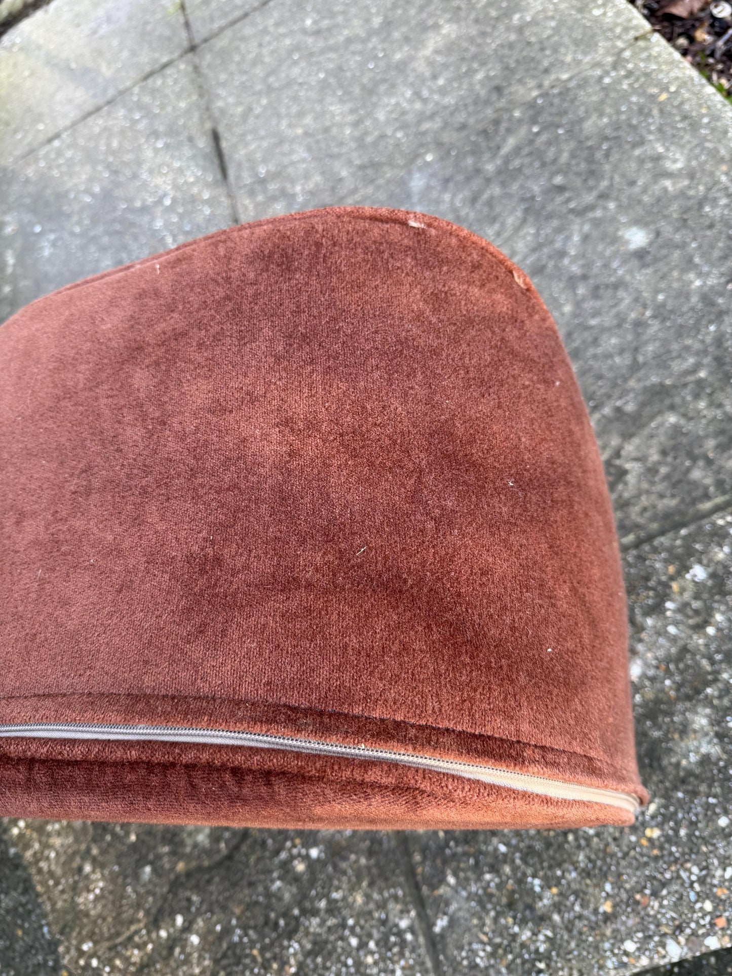 1970s Retro vintage Pouf - footstool, foot stool, retro brown stool
