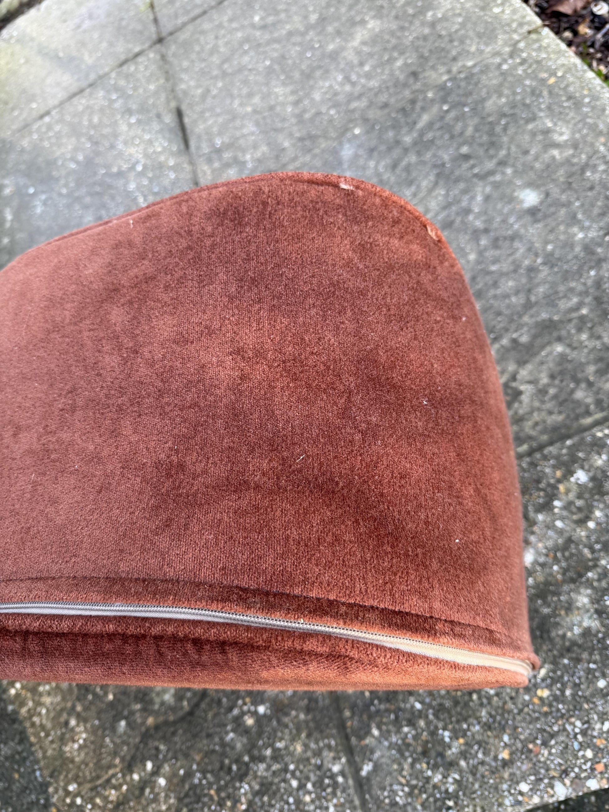 1970s Retro vintage Pouf - footstool, foot stool, retro brown stool