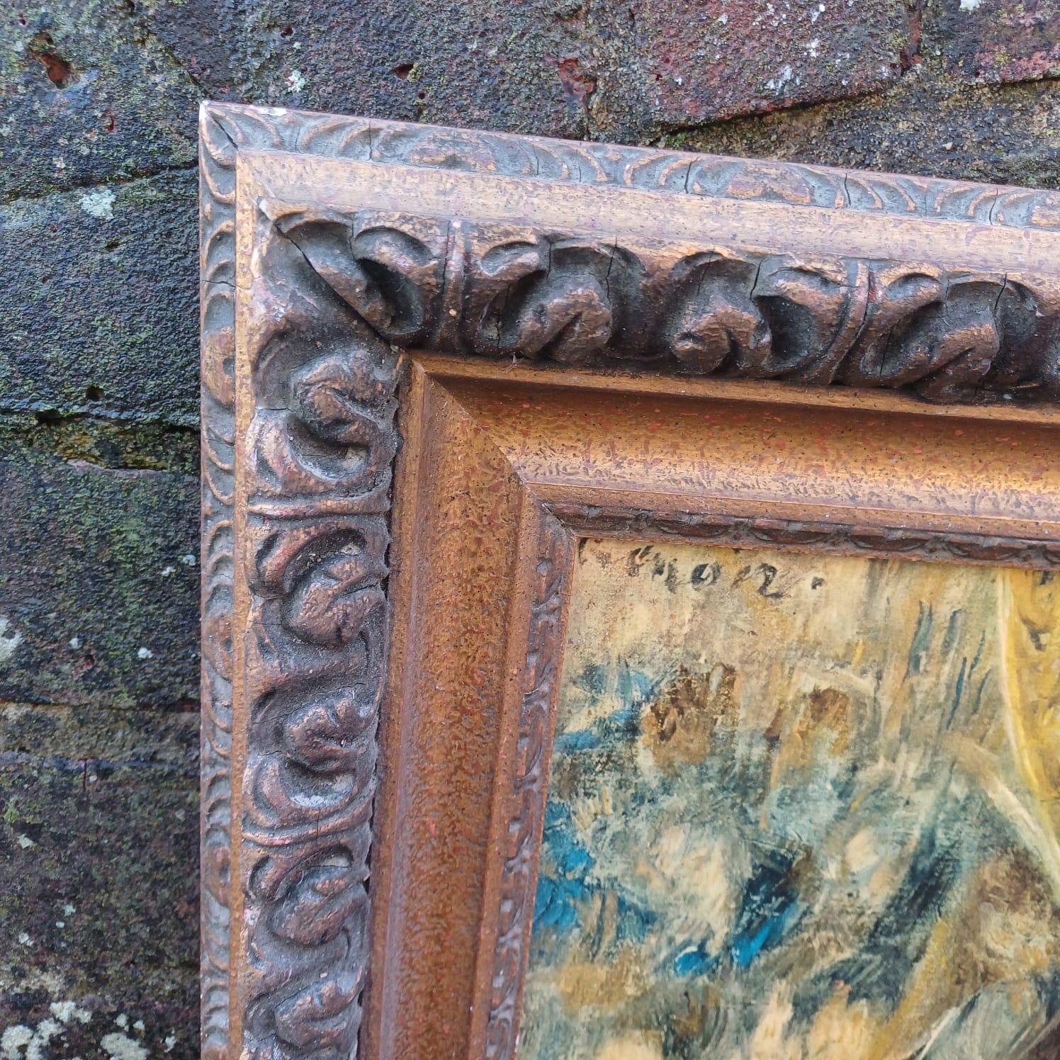 Renoir Vintage Print in Gorgeous Vintage Frame - At The Theatre / First Outing - excellent find