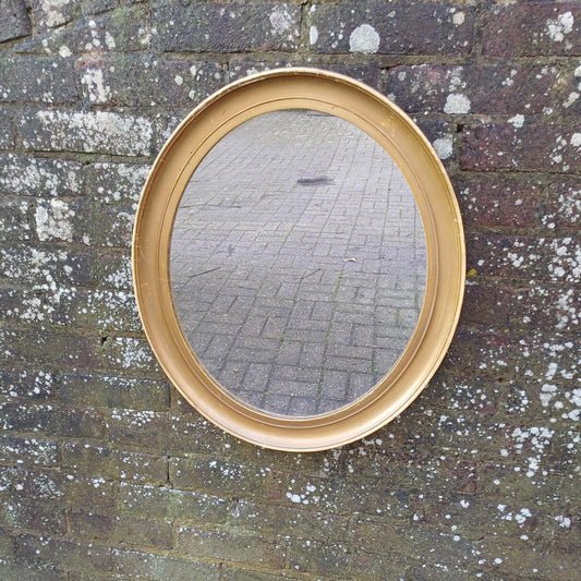 Large Vintage Oval Gold Gilt Wall Mirror