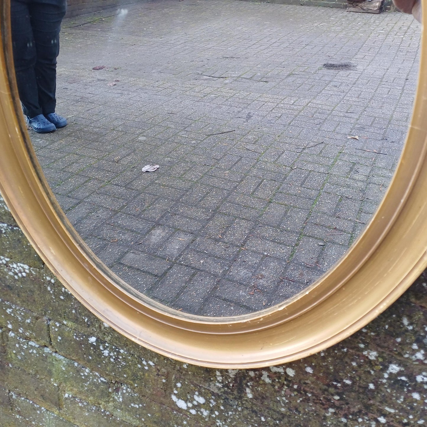 Large Vintage Oval Gold Gilt Wall Mirror