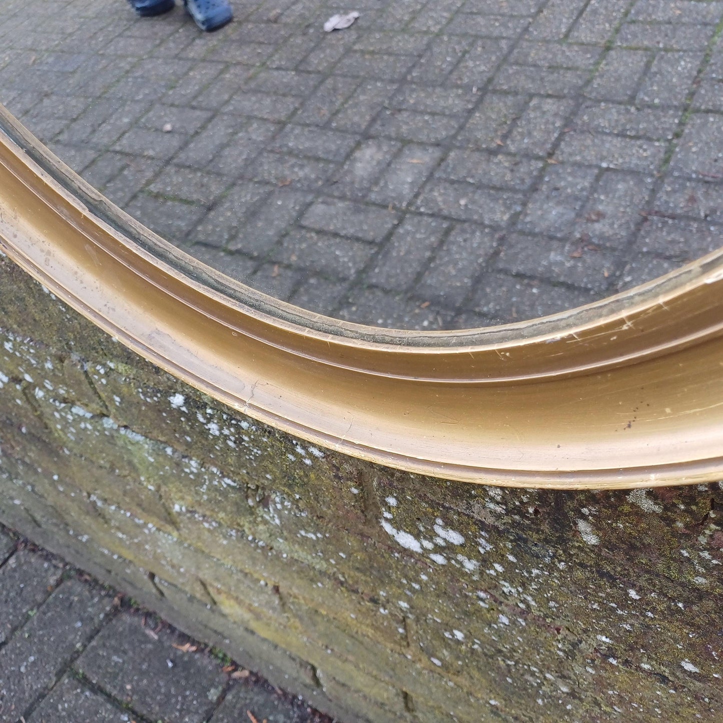 Large Vintage Oval Gold Gilt Wall Mirror