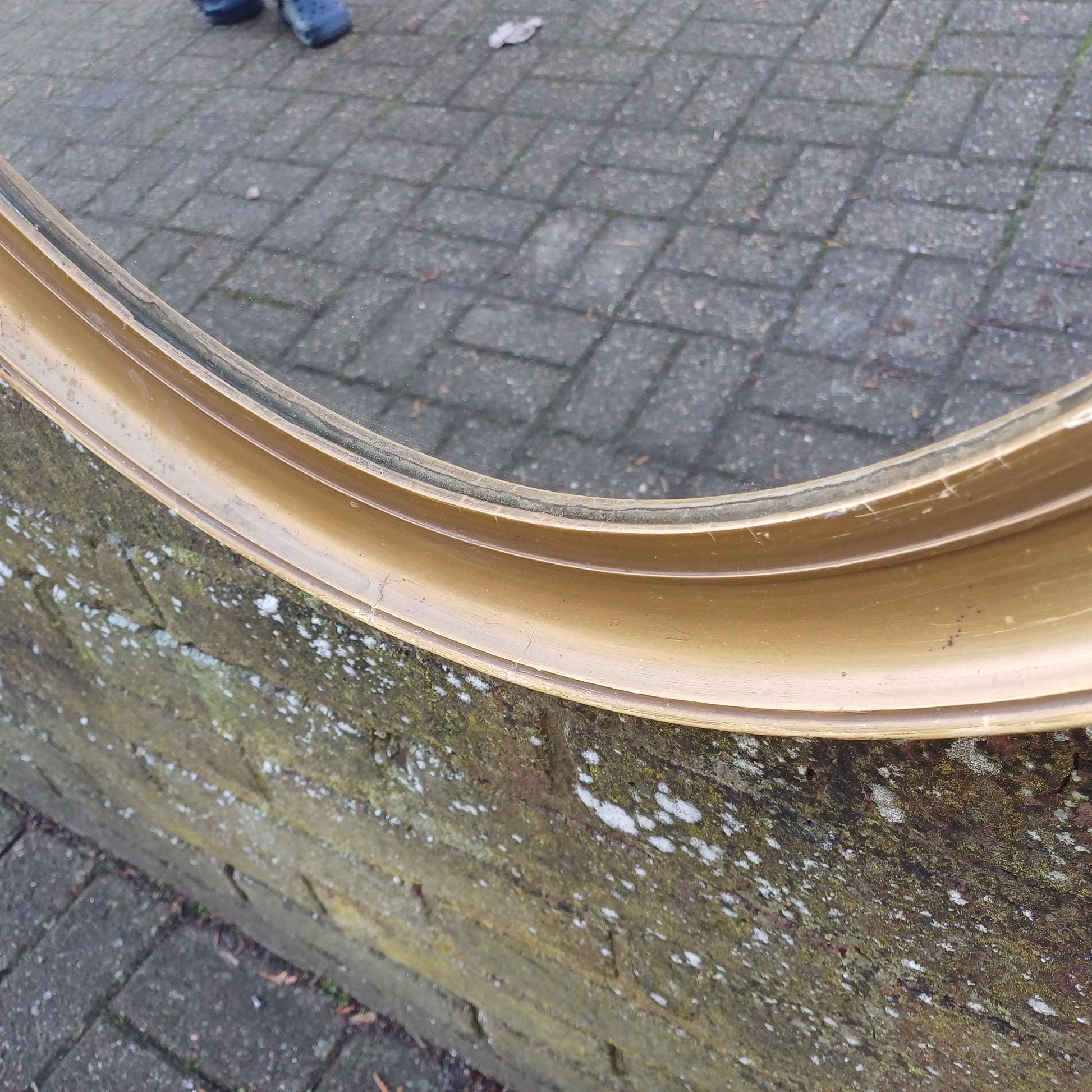 Large Vintage Oval Gold Gilt Wall Mirror