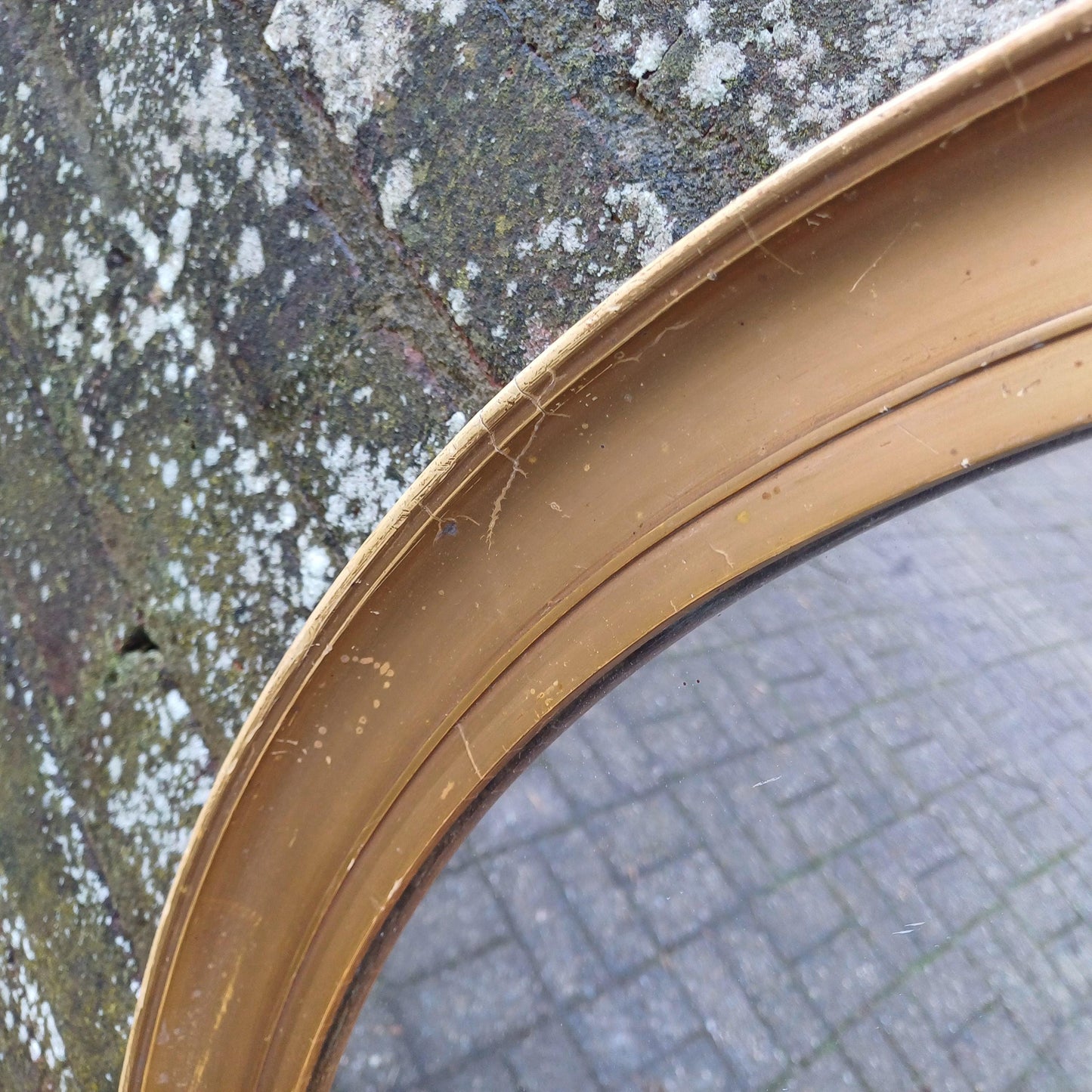 Large Vintage Oval Gold Gilt Wall Mirror