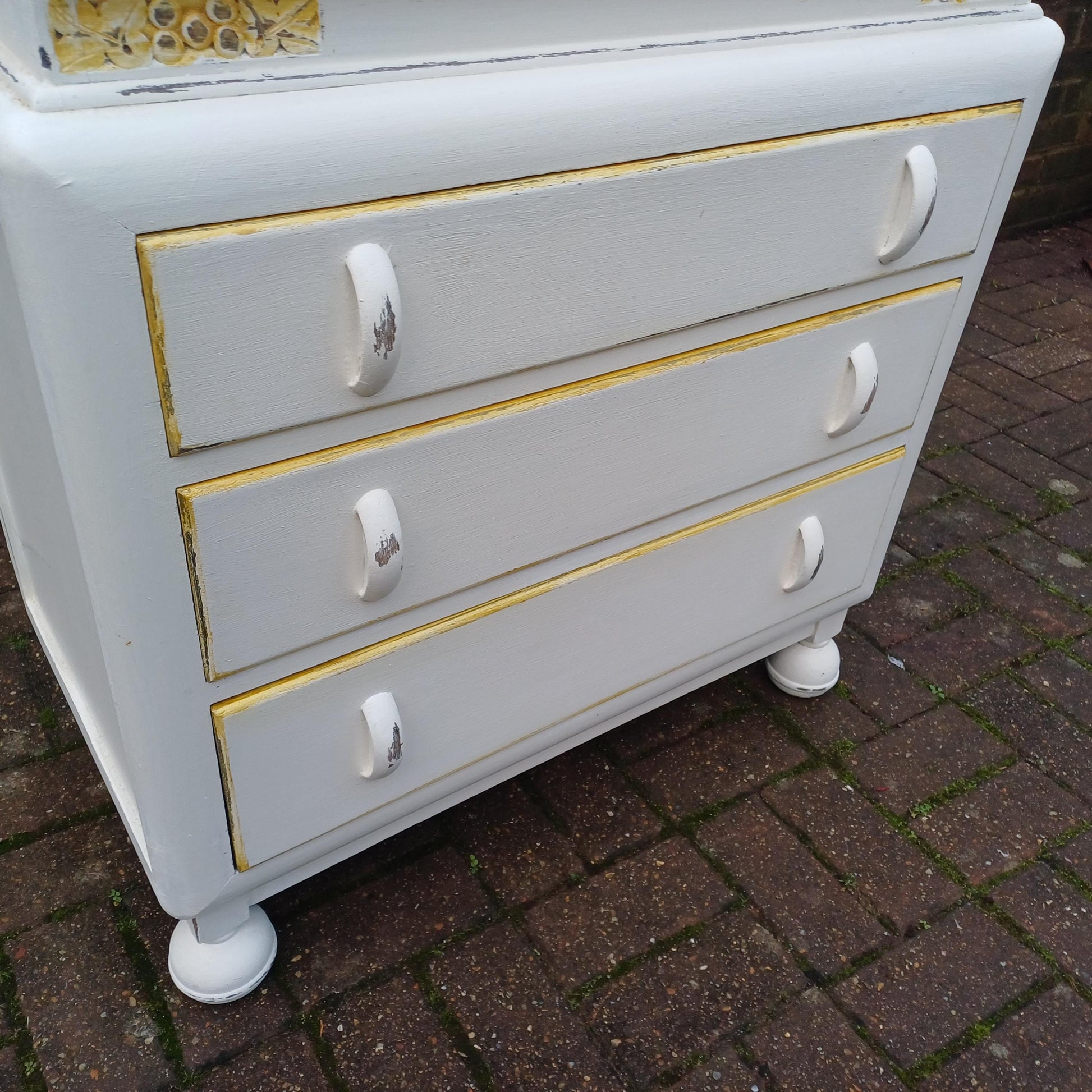 Vintage Retro Style Painted Bureau in Farrow and Ball Desk Chest of Drawers. Restored and Hand Finished FREE HAND Delivery