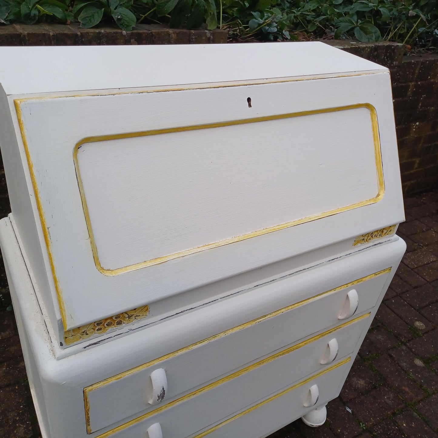 Vintage Retro Style Painted Bureau in Farrow and Ball Desk Chest of Drawers. Restored and Hand Finished FREE HAND Delivery