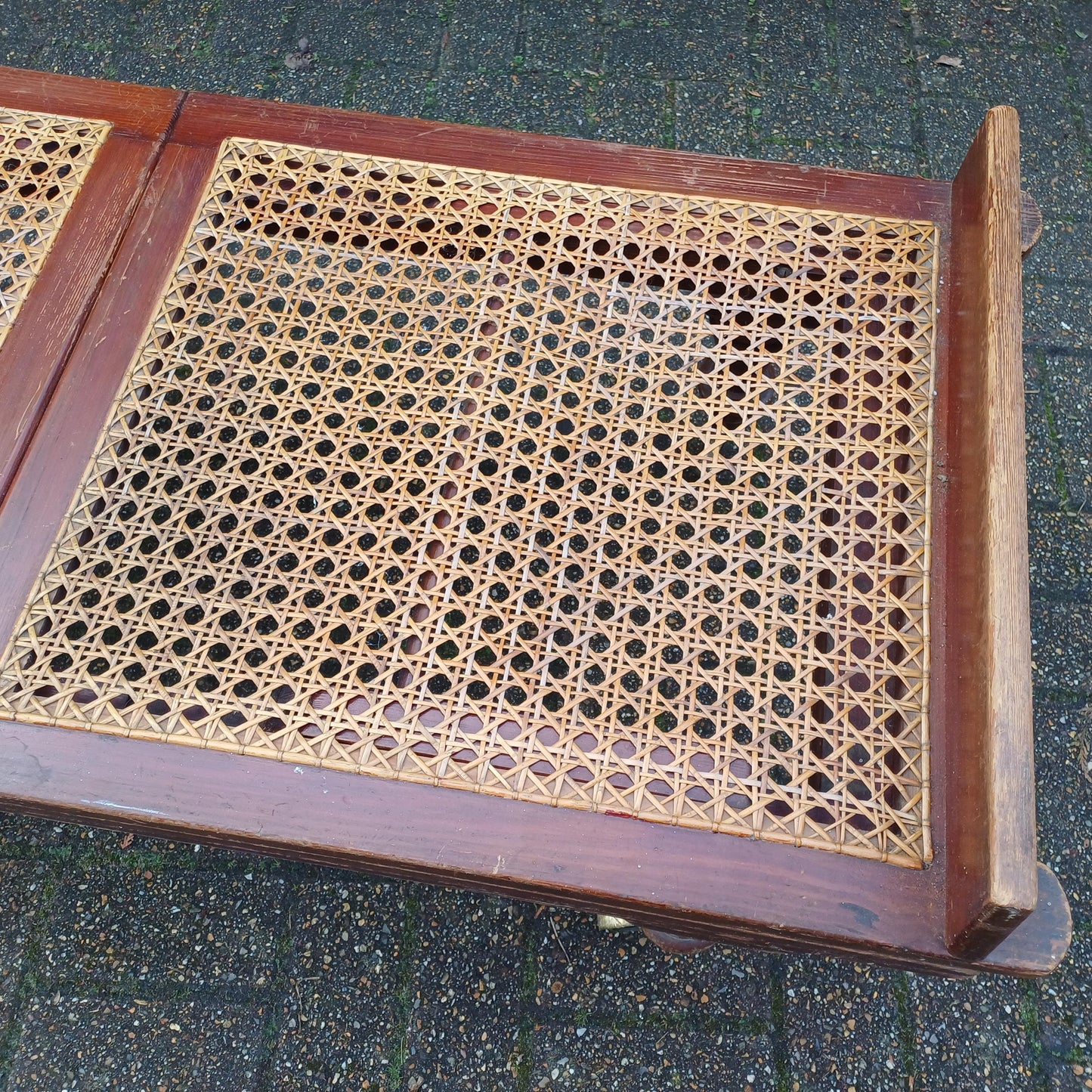 Amazing Victorian Hardwood and Can Adjustable Campaign Day Bed FREE HAND Delivery