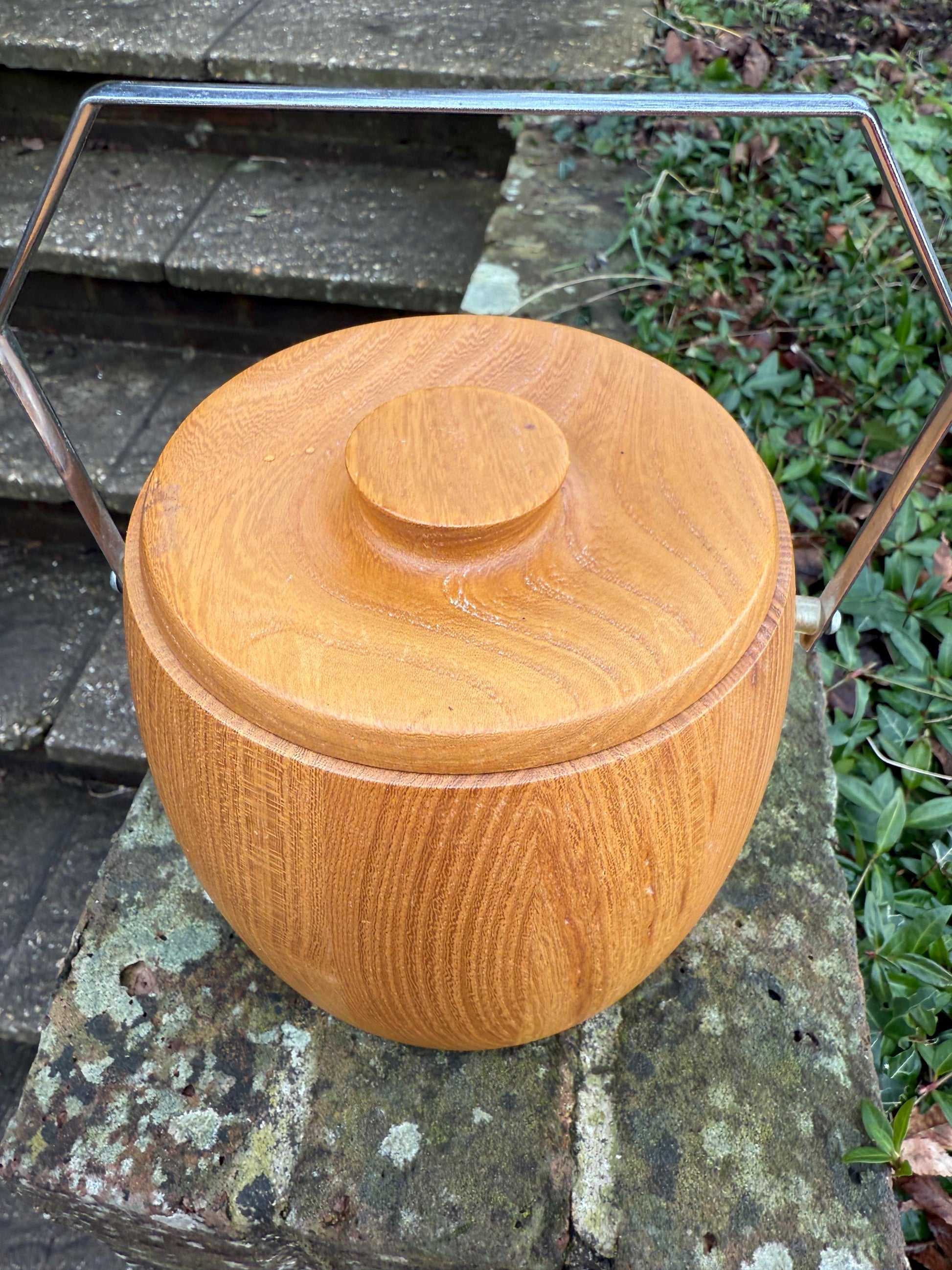 Retro mid-century - 1960s original wooden ice bucket - excellent condition, Fen ware, Made in England, bar ware, drinks