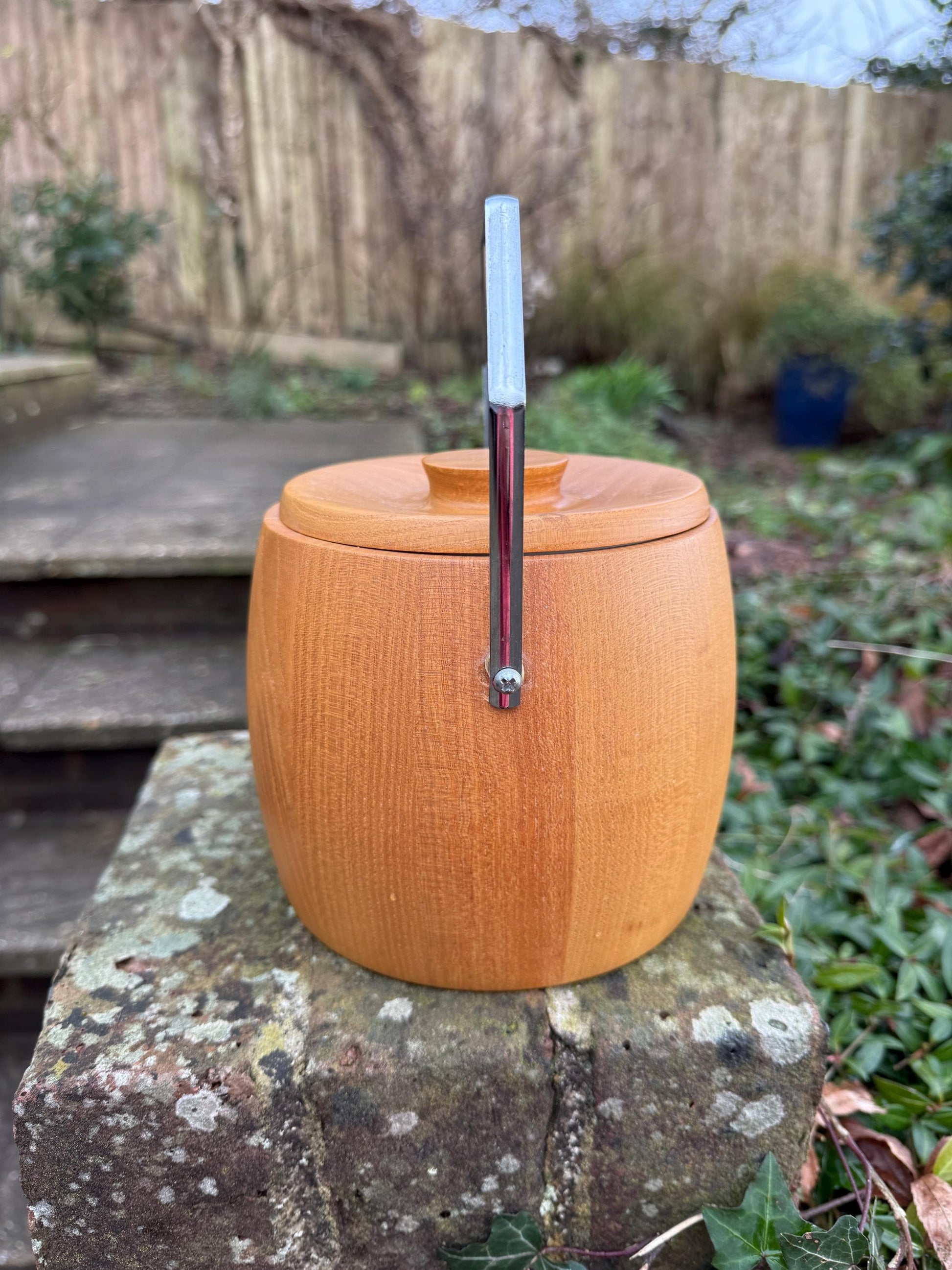 Retro mid-century - 1960s original wooden ice bucket - excellent condition, Fen ware, Made in England, bar ware, drinks