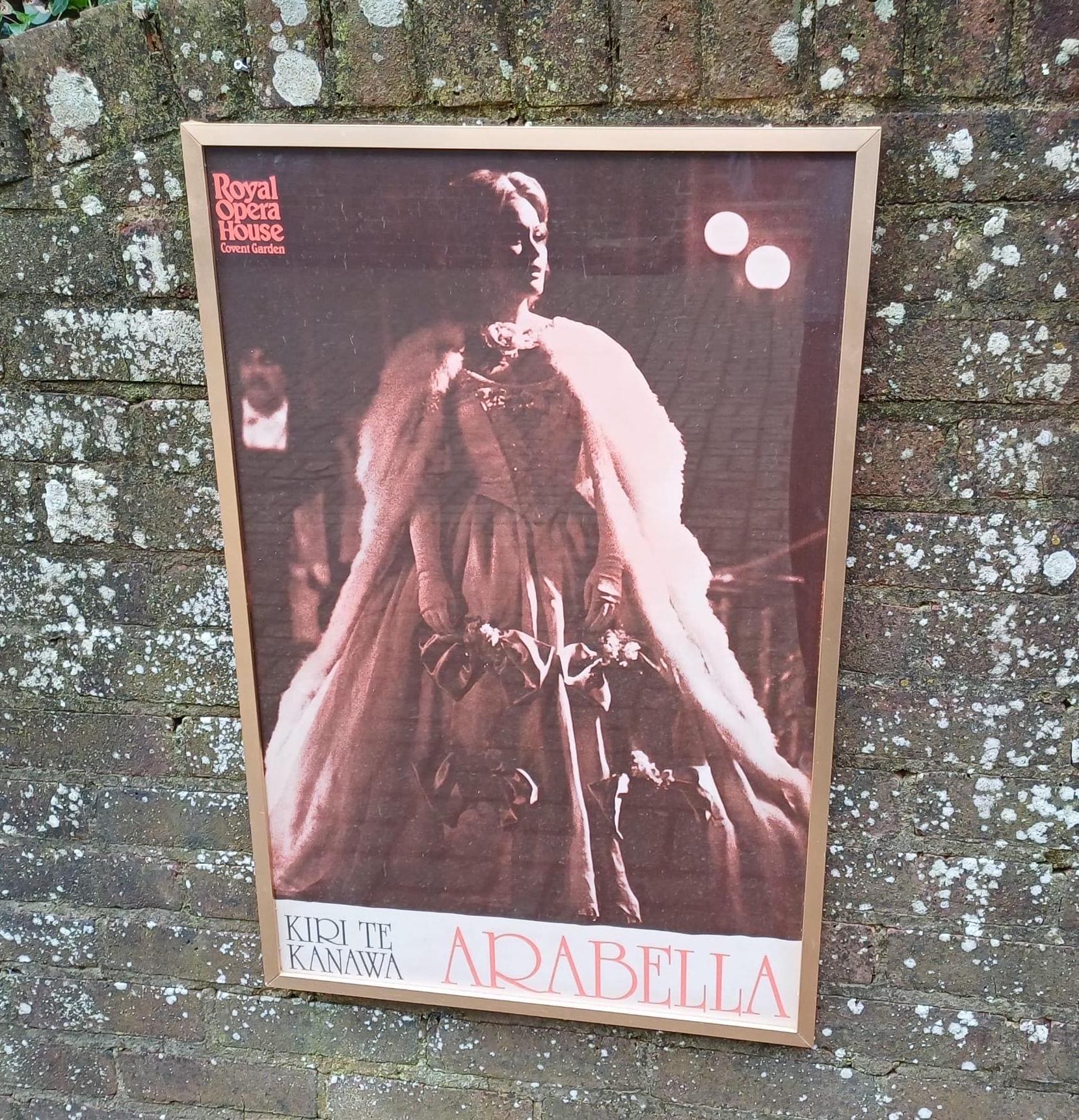 dame kiri te kanawa in 1977 production of arabella at the royal opera house. in vintage metal frame