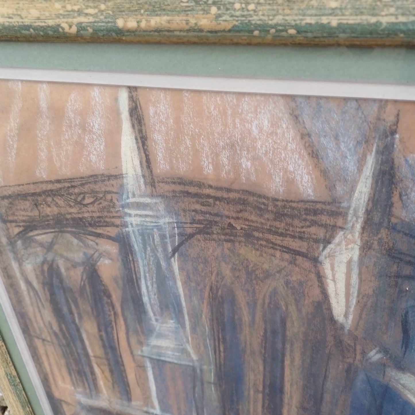 Vintge original Cathedral Pastel by Shirley Rothera (1936-2017) - British contemporary artist