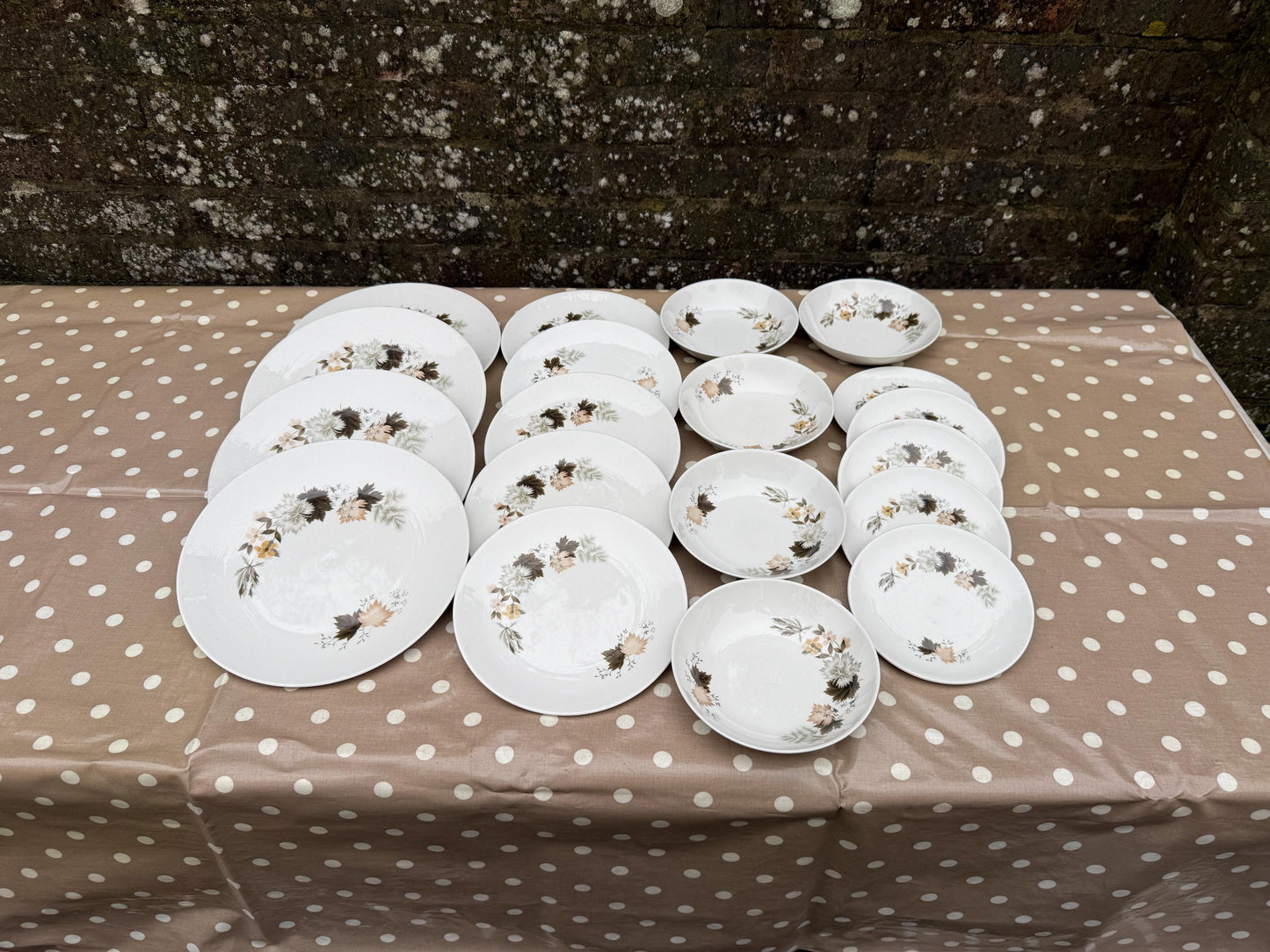 19 Piece Vintage Royal Doulton ‘Westwood’ Bone China - Part Dinner Service - Autumn Leaves