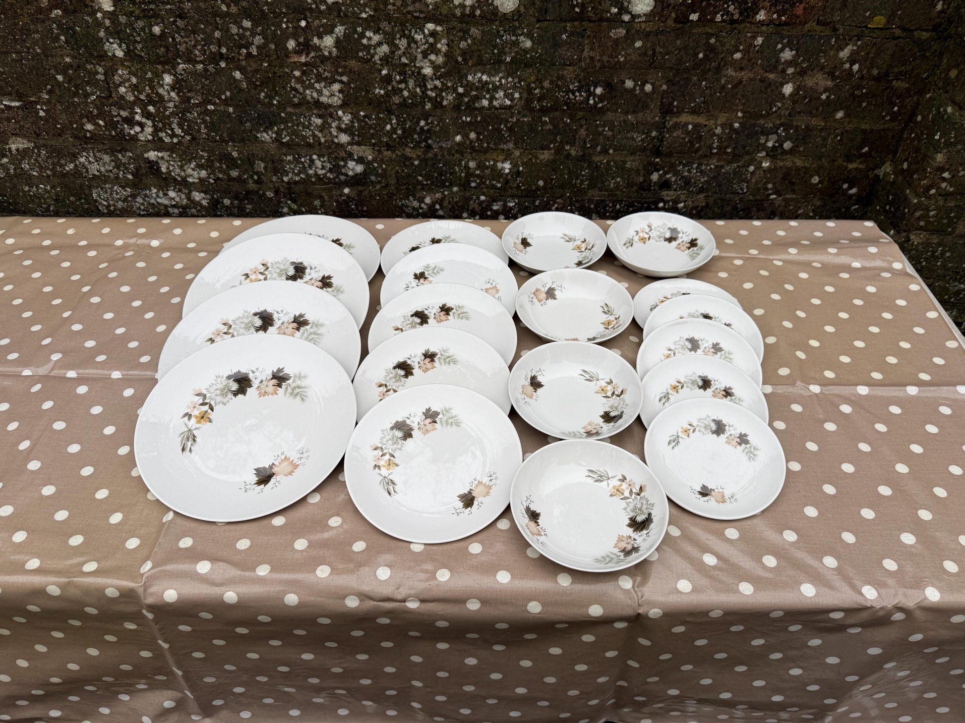 19 Piece Vintage Royal Doulton ‘Westwood’ Bone China - Part Dinner Service - Autumn Leaves