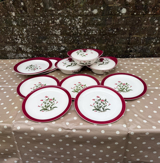 wedgwood mayfield retro dinner service. 13 piece/ lovely set. VGC