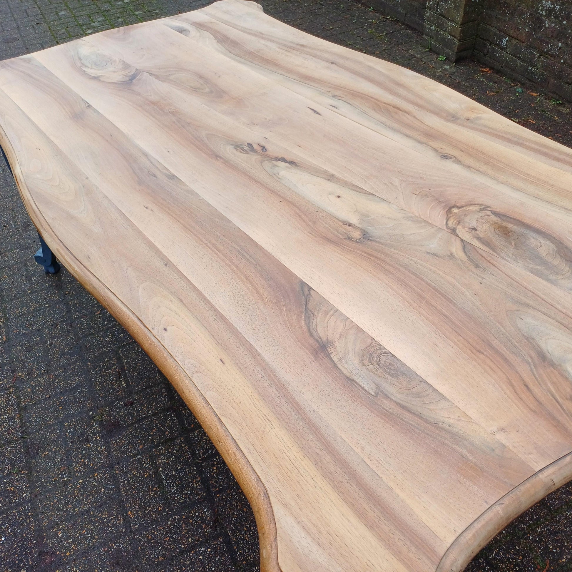 Huge 6ft French Dining Table or Desk. Beautifully Upcycled Painted Grey Base Stripped Wooden Top FREE HAND Delivery