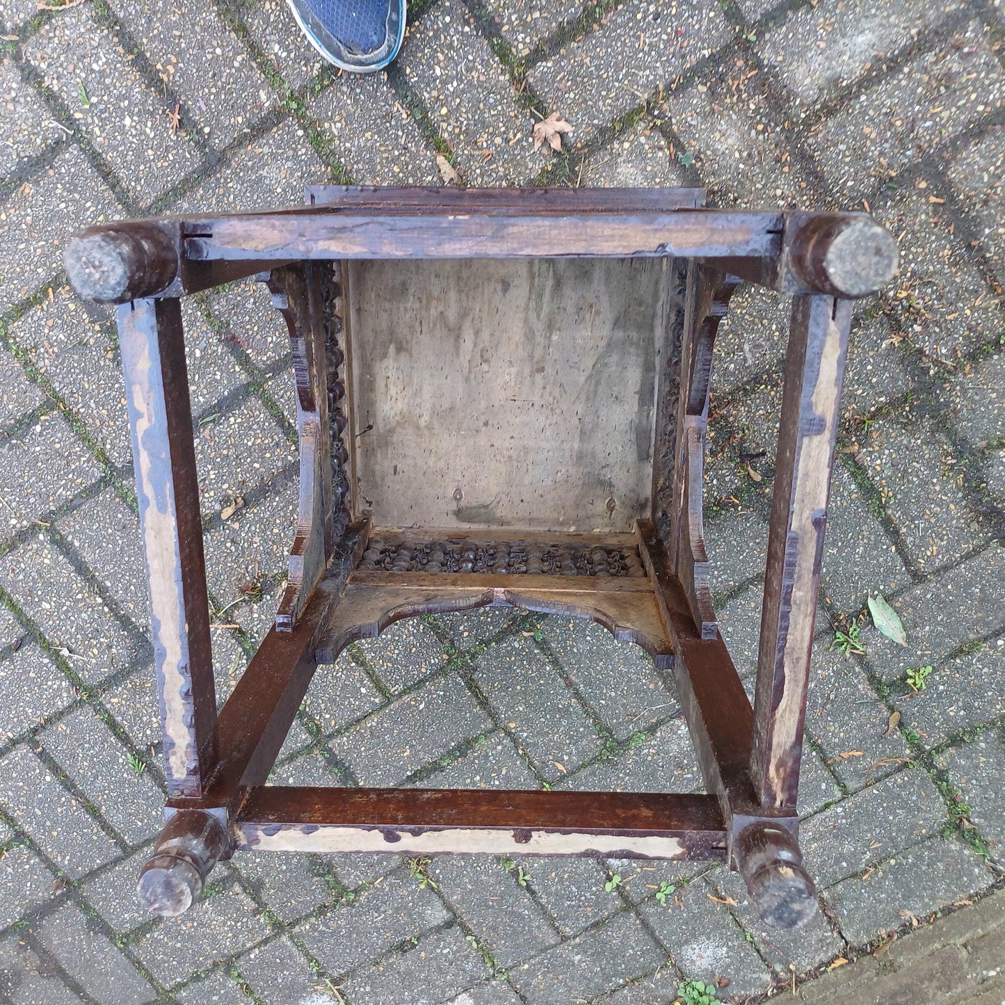 Rustic Vintage 1920s Benares Style Side Table – Bohemian Far East-Inspired Furniture for Multiple Uses