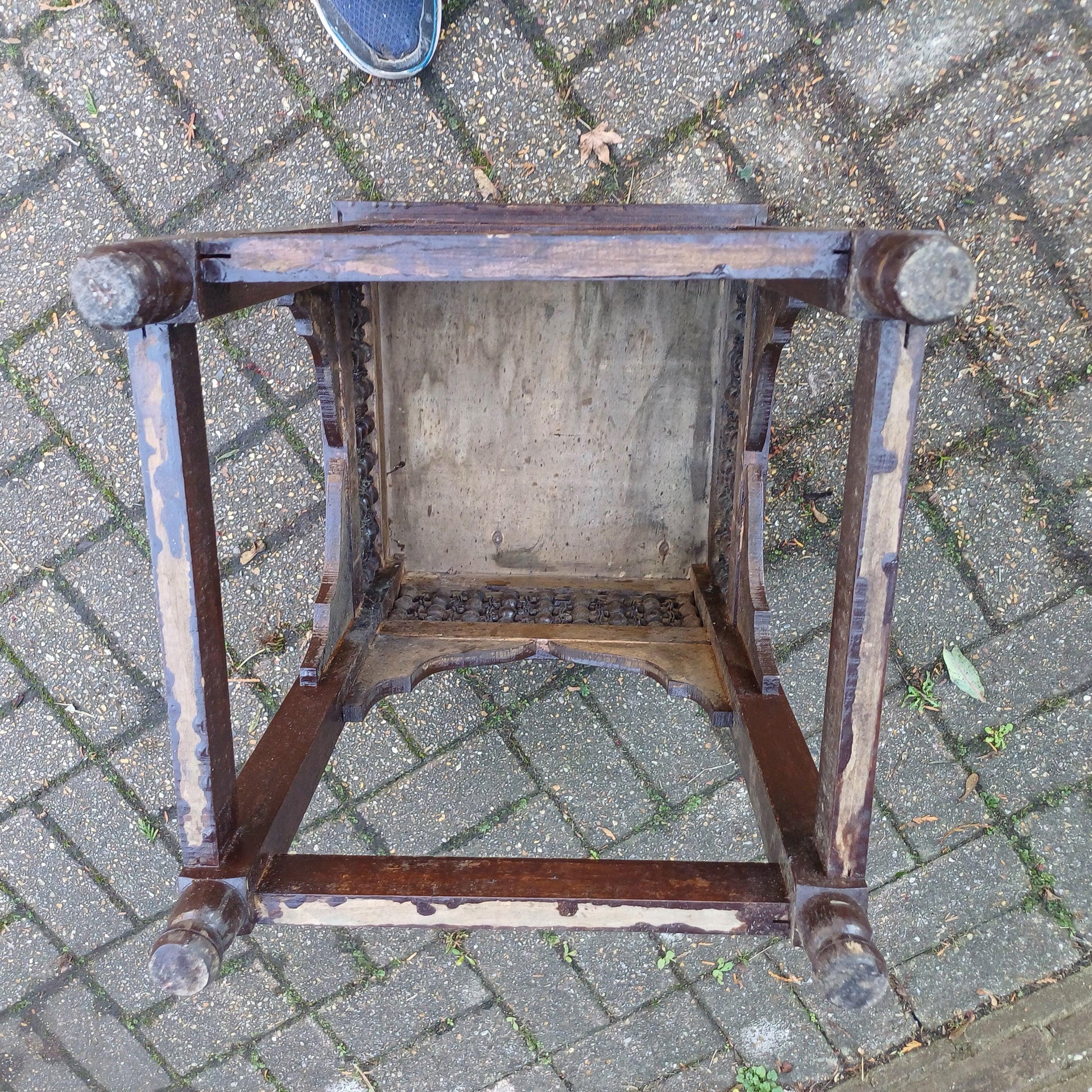 Rustic Vintage 1920s Benares Style Side Table – Bohemian Far East-Inspired Furniture for Multiple Uses