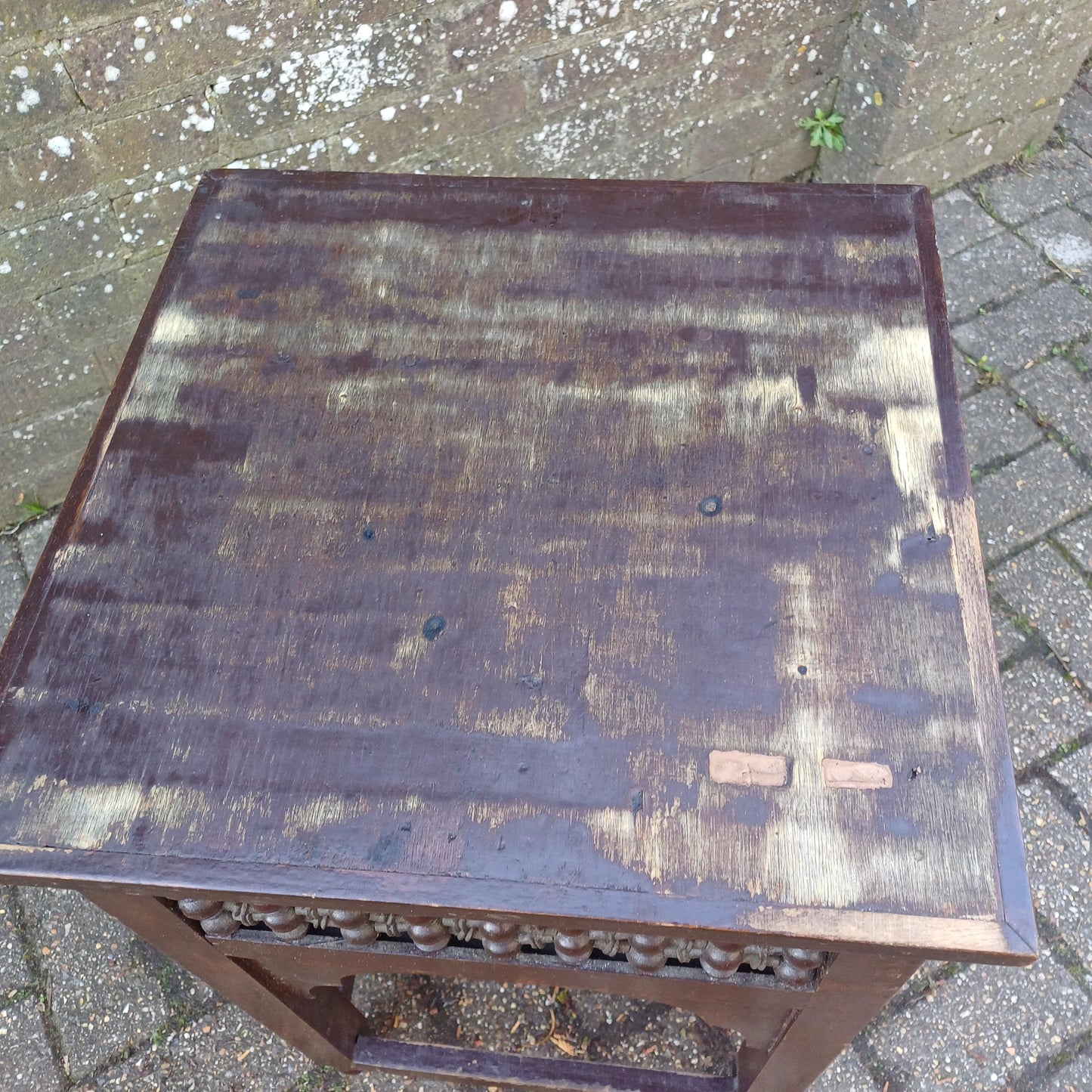 Rustic Vintage 1920s Benares Style Side Table – Bohemian Far East-Inspired Furniture for Multiple Uses