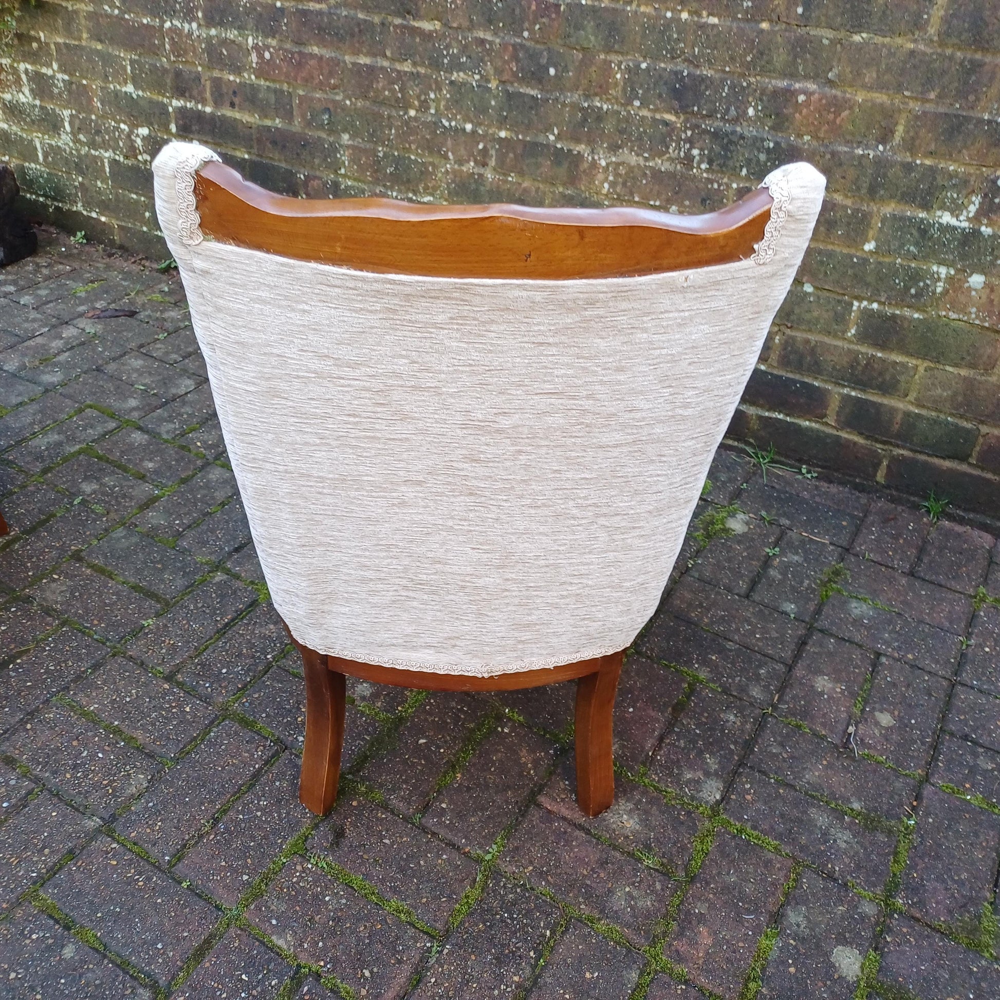 A Beautiful Pair of Vintage Newly Upholstered Occasional Nursing Chairs Carved Wooden Frames FREE HAND Delivery