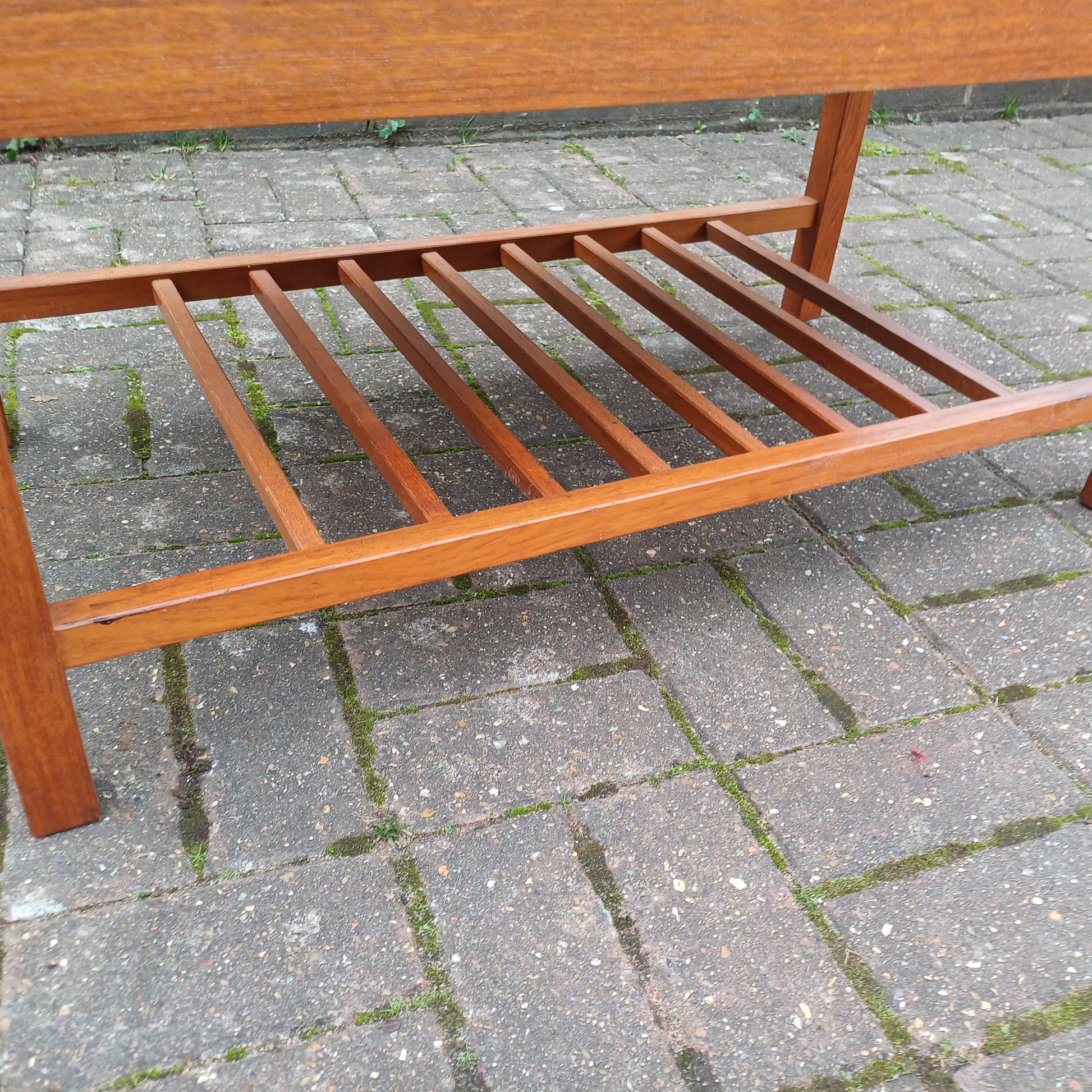 Made in Denmark Vintage Retro Mid-Century Tile Top Coffee Table with Magazine Rack Platform FREE HAND Delivery