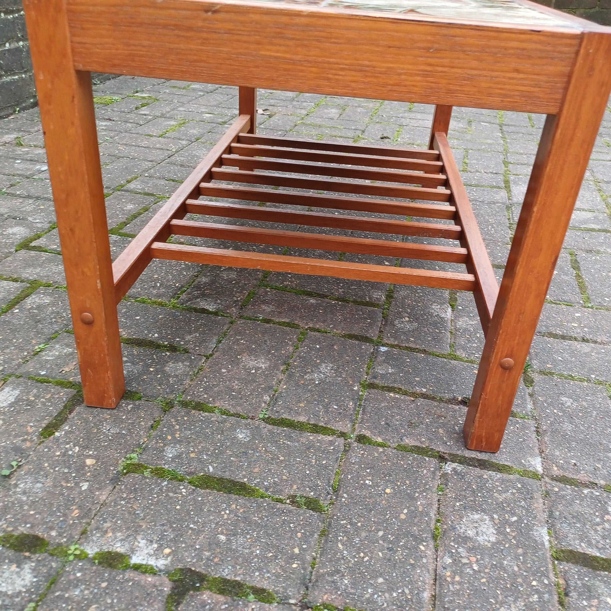 Made in Denmark Vintage Retro Mid-Century Tile Top Coffee Table with Magazine Rack Platform FREE HAND Delivery