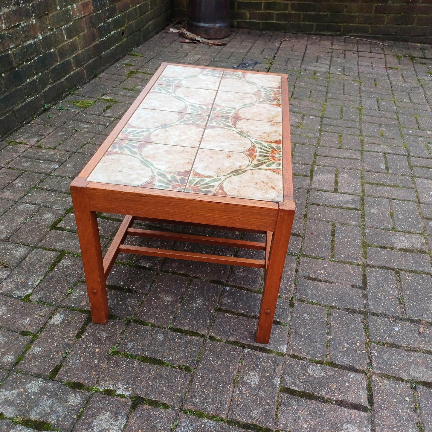 Made in Denmark Vintage Retro Mid-Century Tile Top Coffee Table with Magazine Rack Platform FREE HAND Delivery