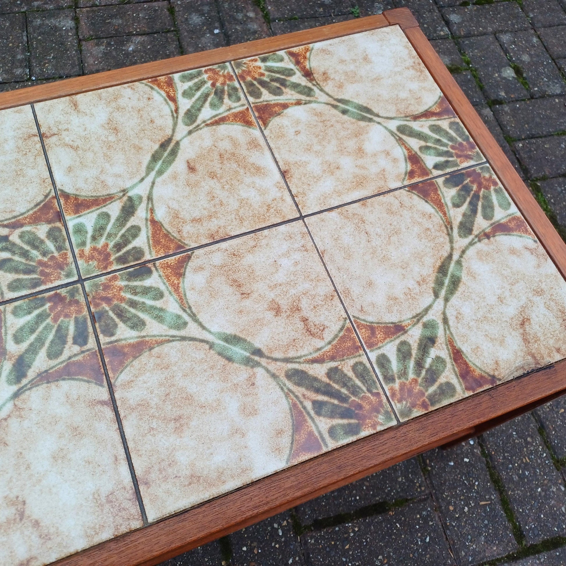 Made in Denmark Vintage Retro Mid-Century Tile Top Coffee Table with Magazine Rack Platform FREE HAND Delivery