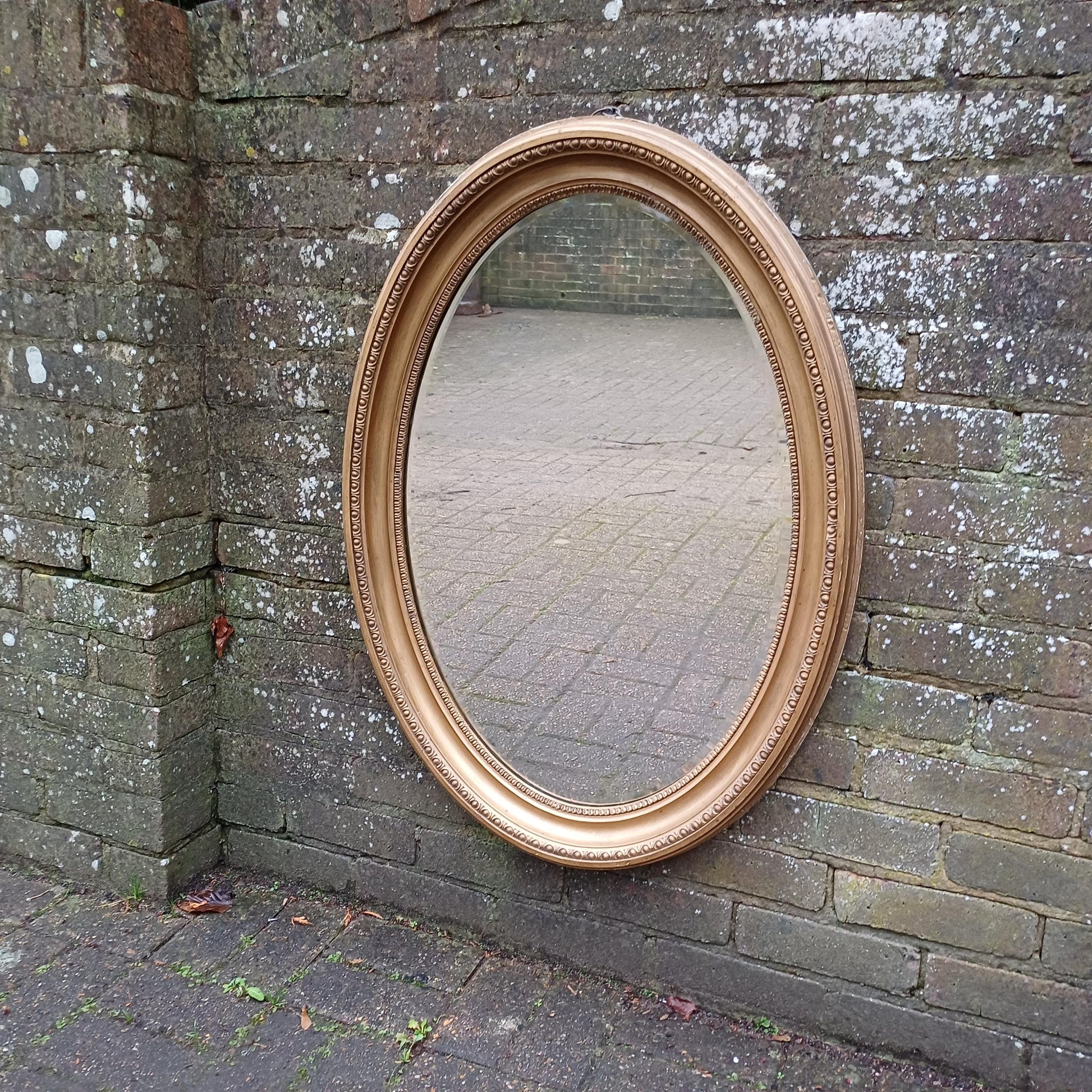 Huge Imposing Gold Gilt Vintage Late Victorian Oval Mirror FREE HAND Delivery.