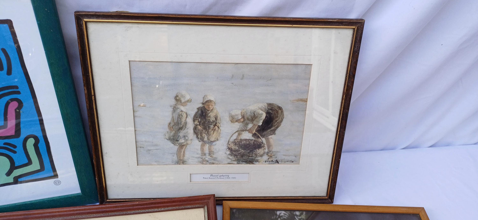 Collection of 7 Wooden Glazed Vintage Pictures Prints Frames Framing Glazed with Boarded Backings Frame Photo Artist Upcycling Project.