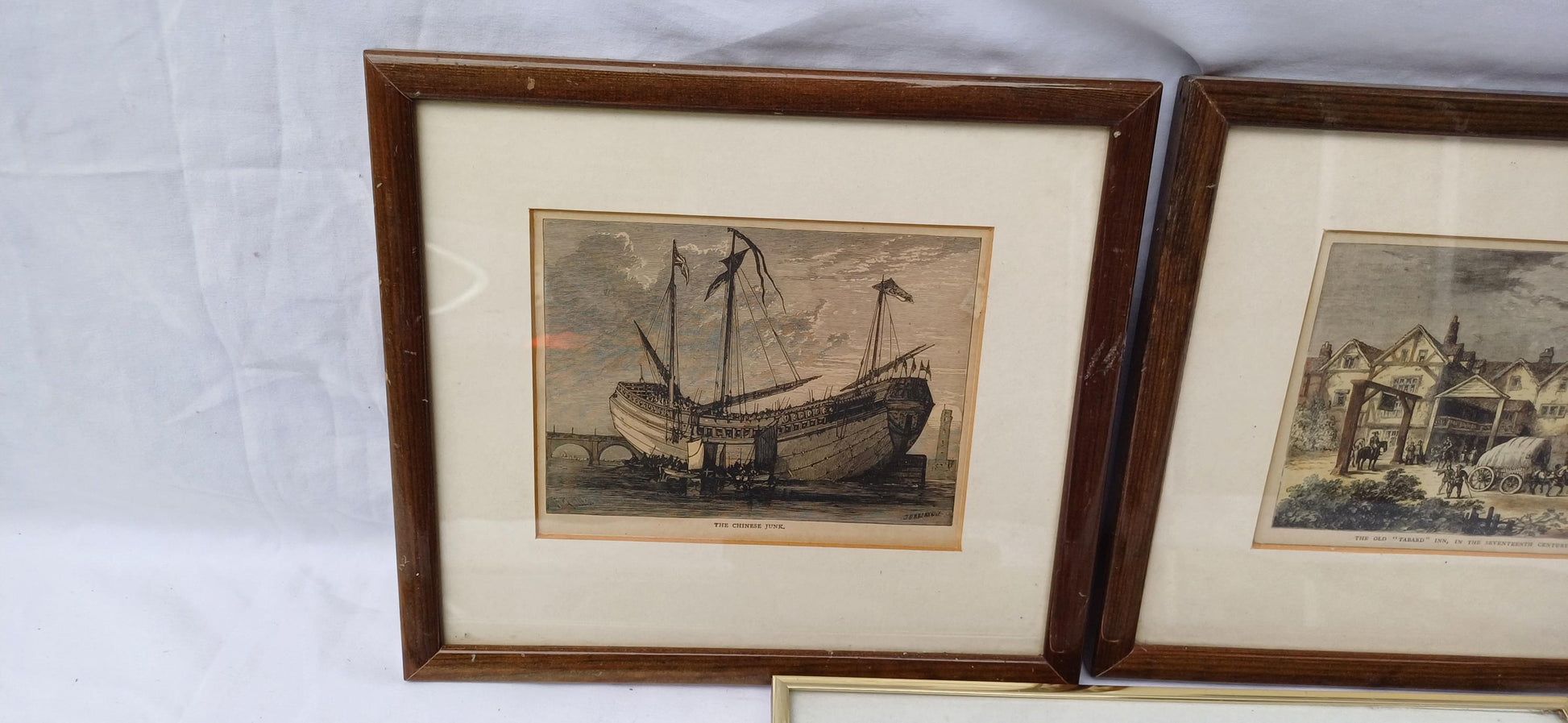 Collection of 6 Vintage Pictures Picture with Mounts Frames Framing Glazed with Boarded Backings Frame Artist Upcycling Project Photograph