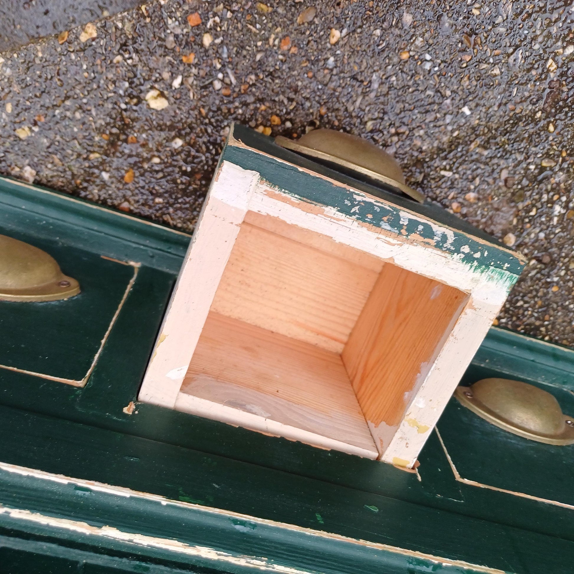 Vintage Solid Pine Painted Green Upcycled Wall Cupboard A Shabby Chic Chicken Wire Collectible!