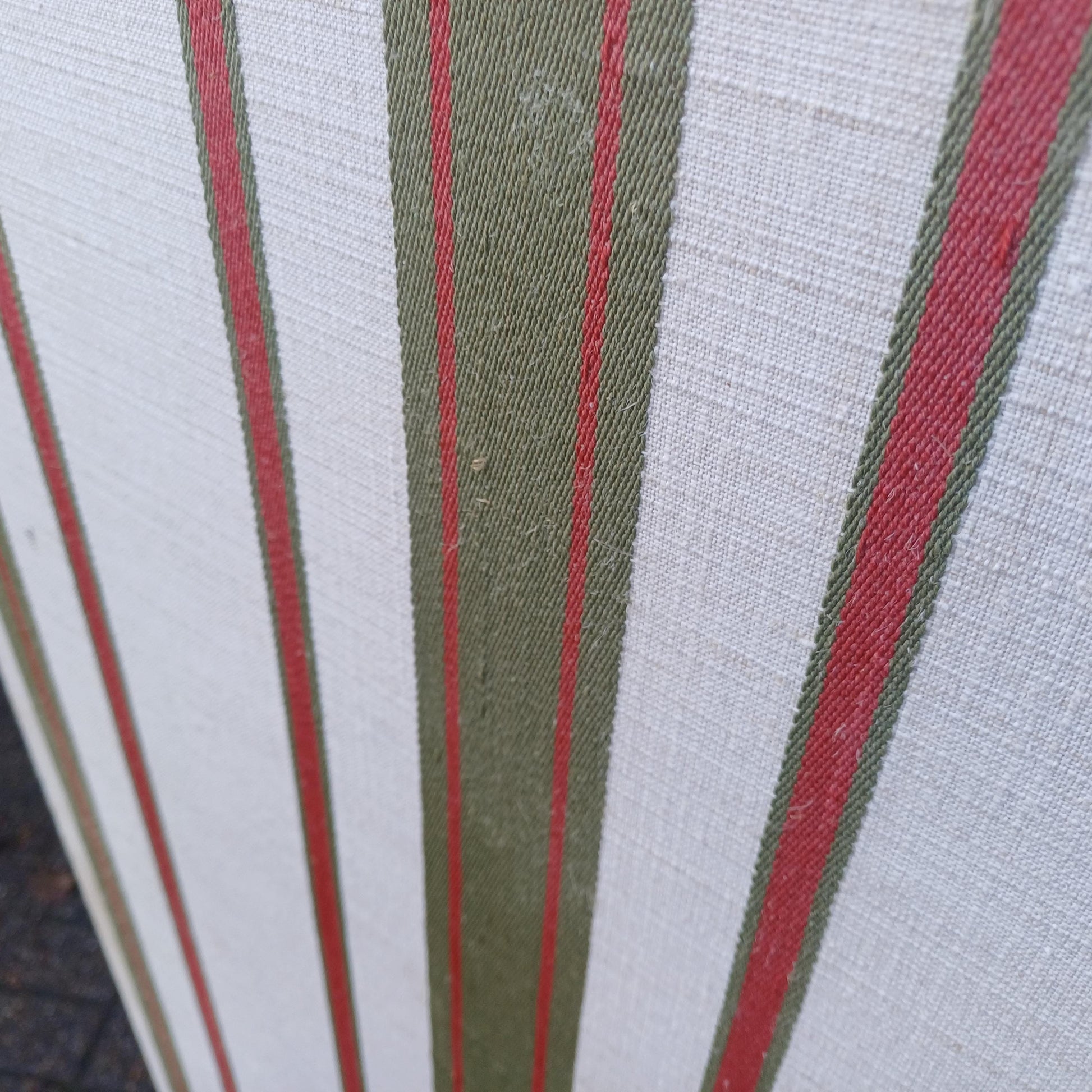 Vintage Privacy Screen or Room Divider in classic cotton striped material - quality piece 3 folds