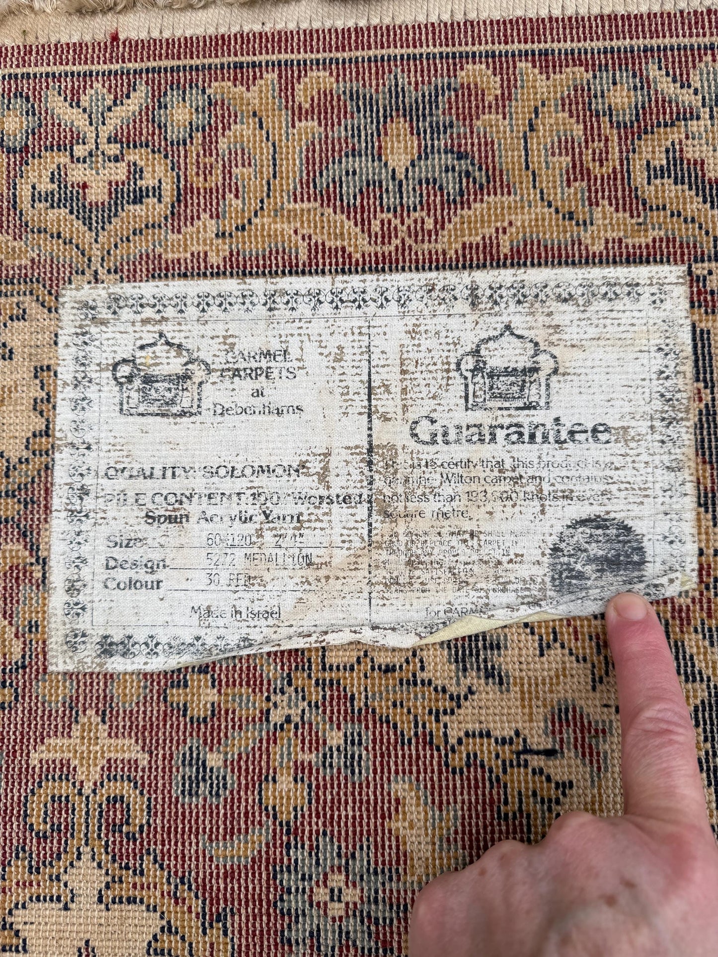 Vintage Wilton Rug for Debenhams - 123cm x 60cm
