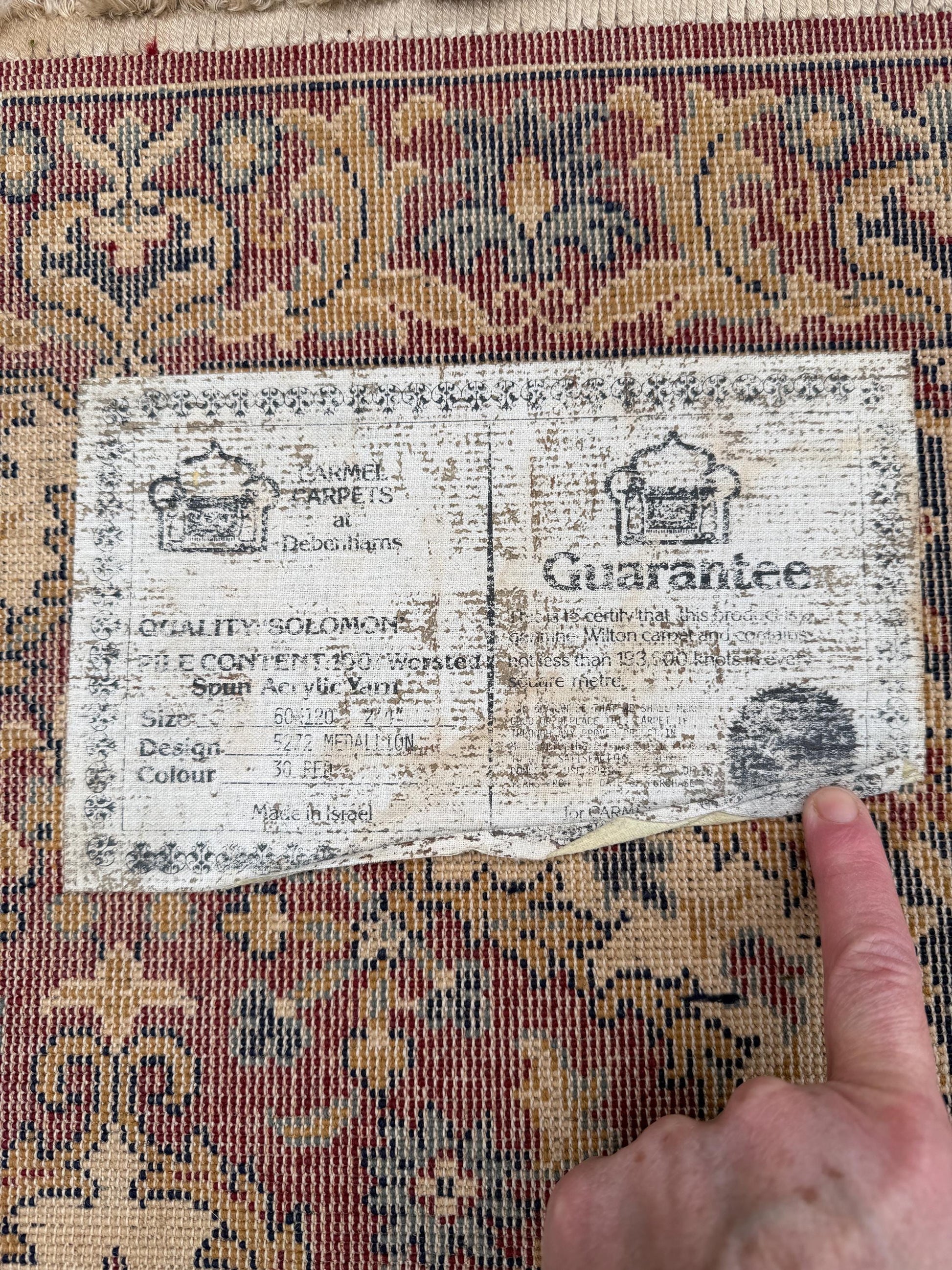 Vintage Wilton Rug for Debenhams - 123cm x 60cm