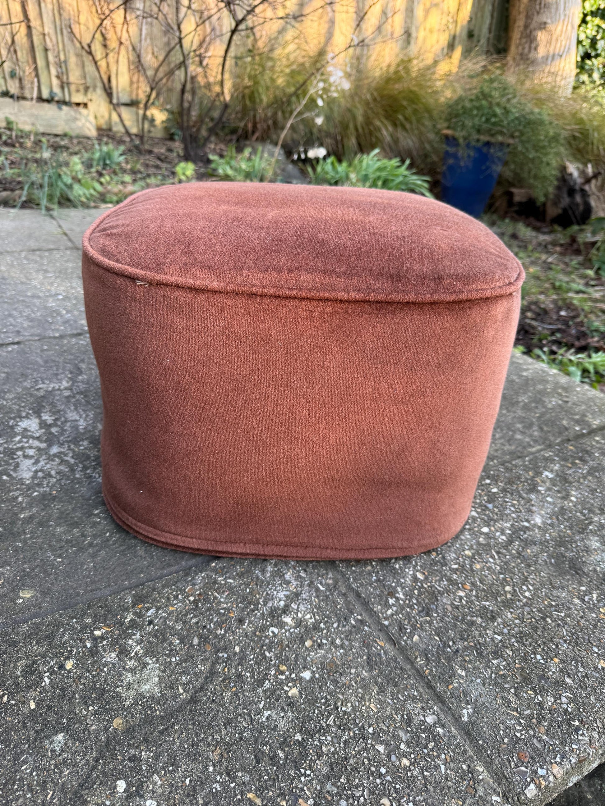 1970s Retro vintage Pouf - footstool, foot stool, retro brown stool