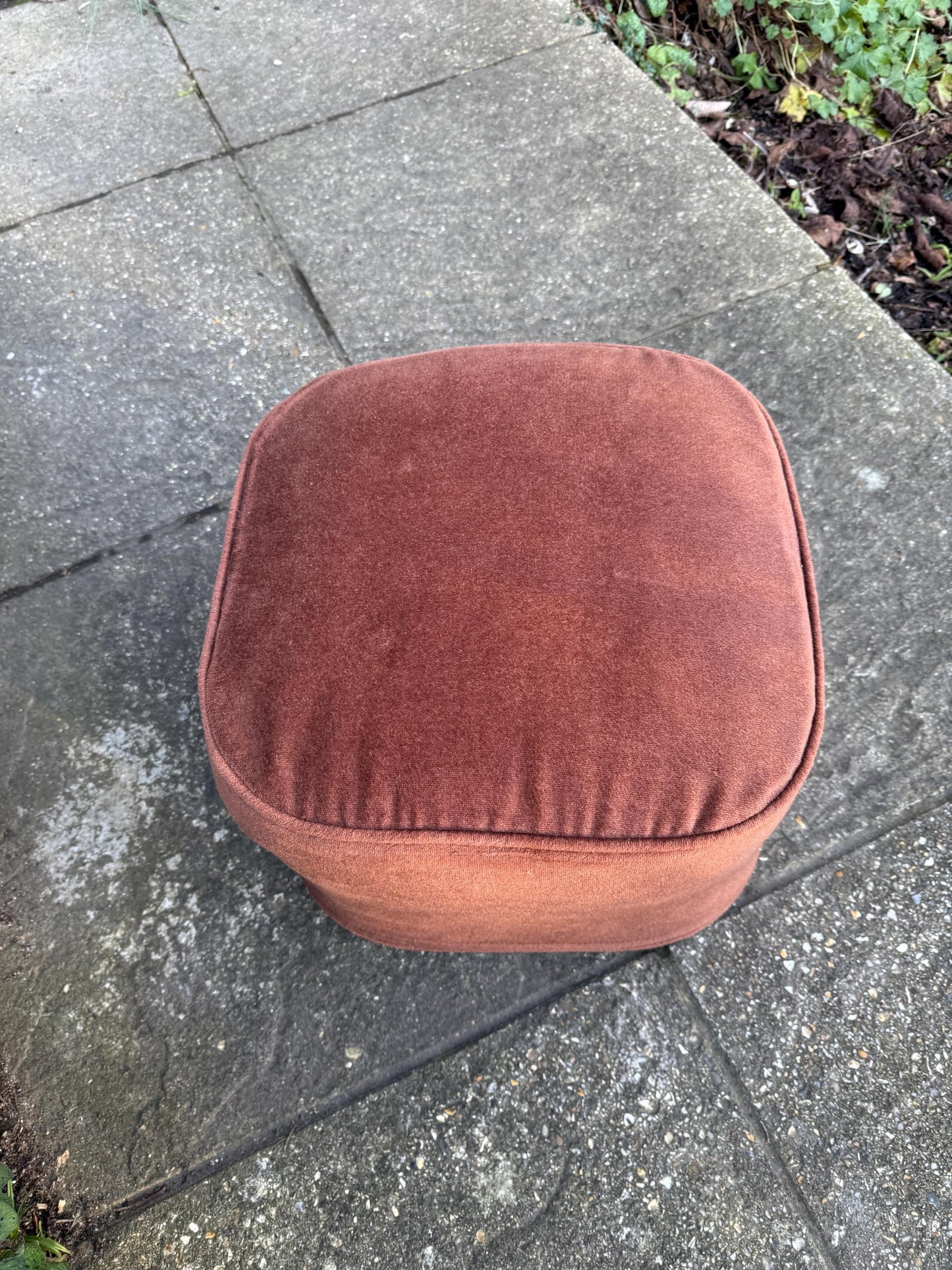 1970s Retro vintage Pouf - footstool, foot stool, retro brown stool
