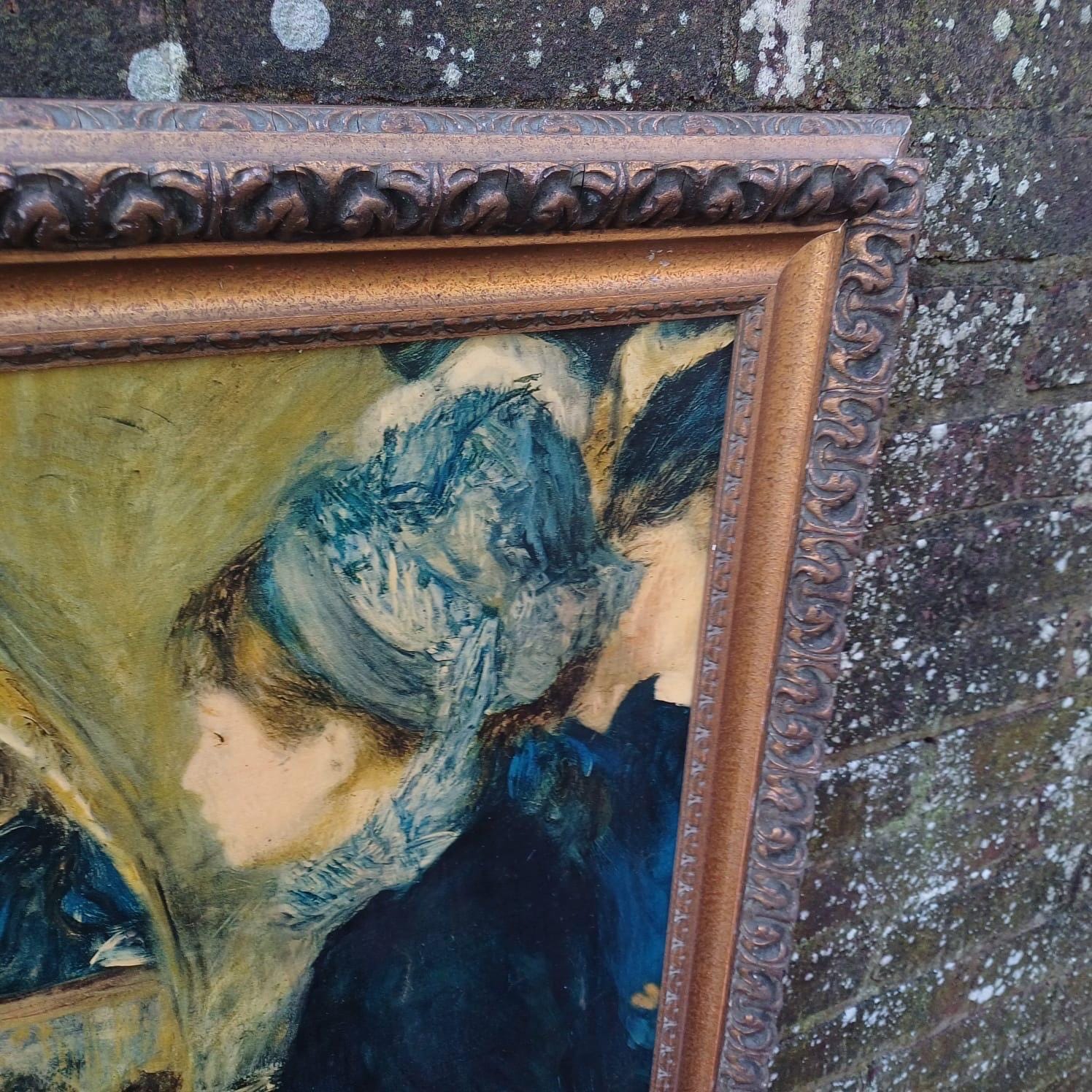 Renoir Vintage Print in Gorgeous Vintage Frame - At The Theatre / First Outing - excellent find