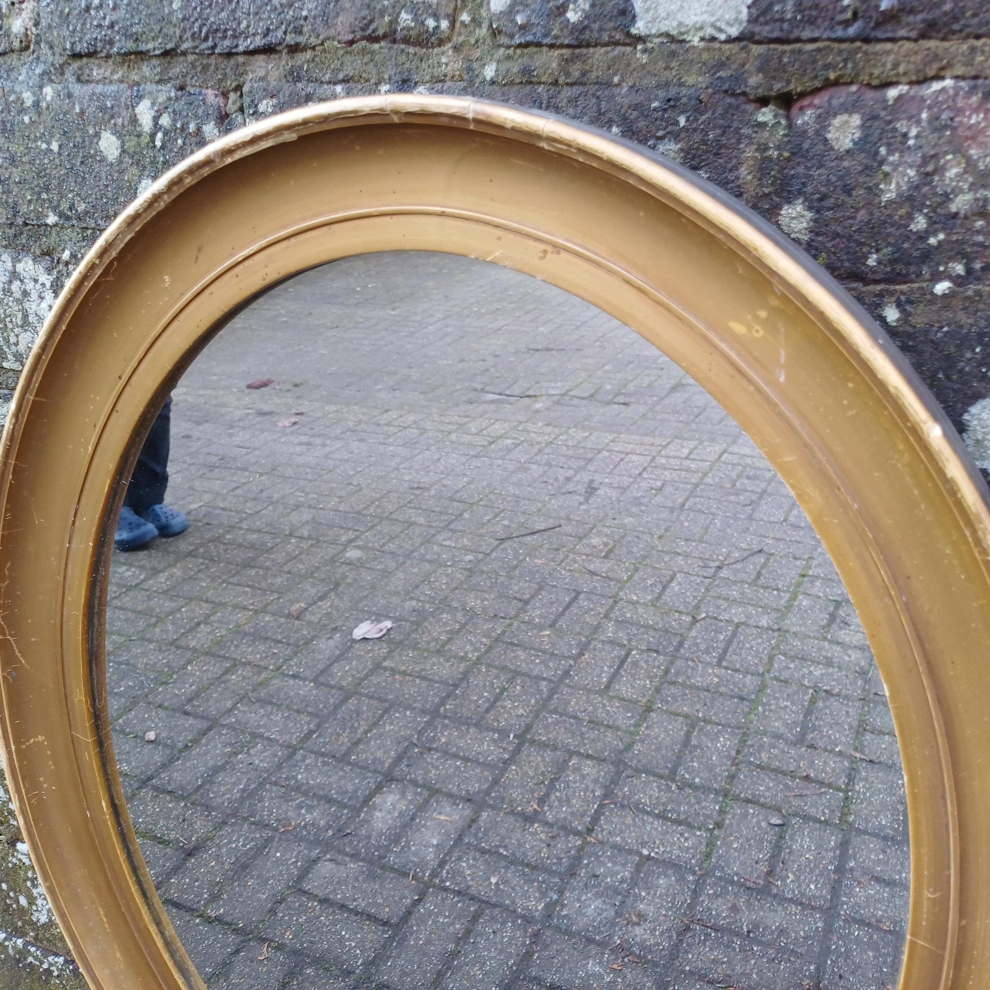 Large Vintage Oval Gold Gilt Wall Mirror