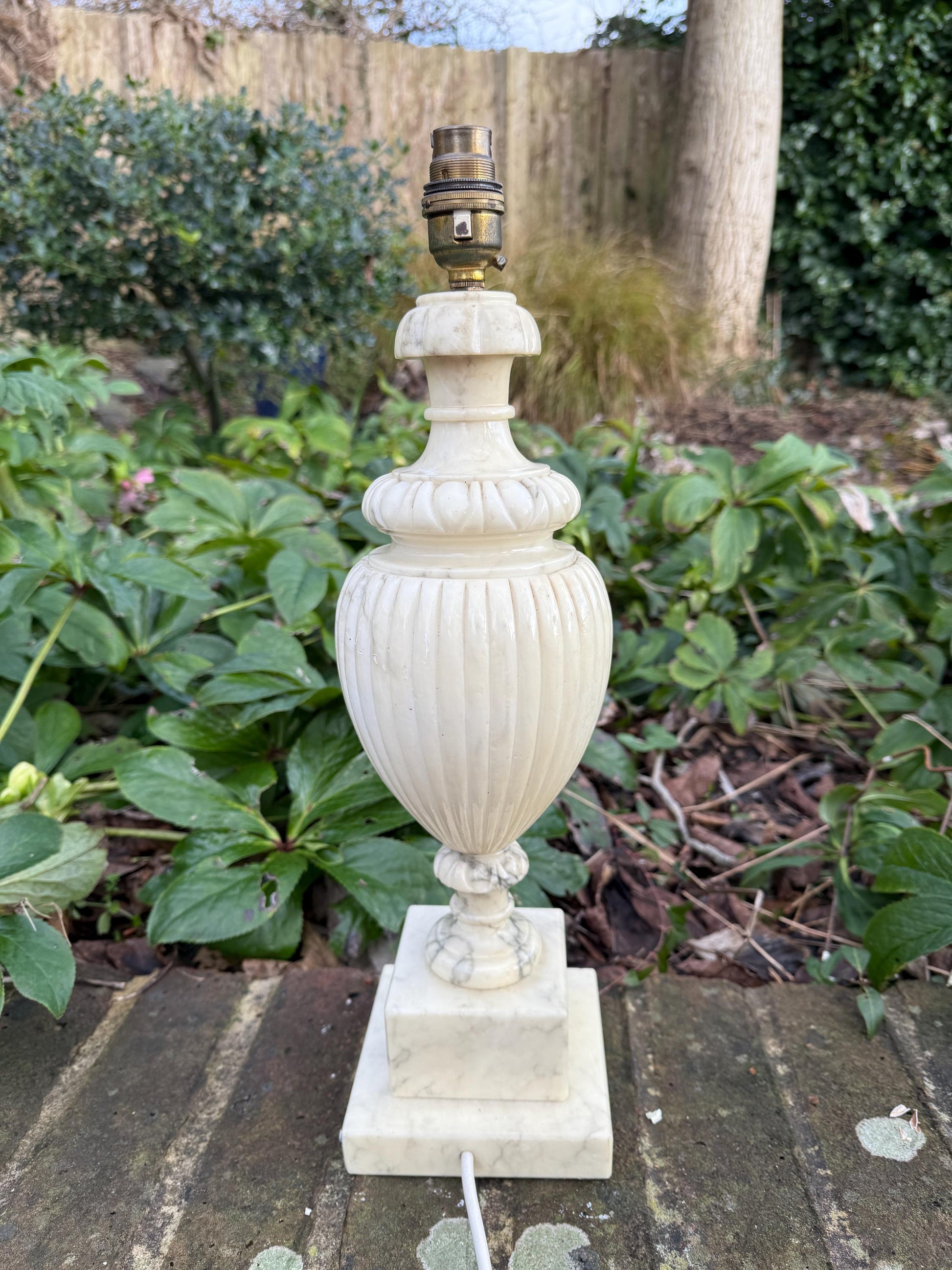 Very large Italian Neo-Classical Alabaster Vintage Table Lamp - excellent condition and working