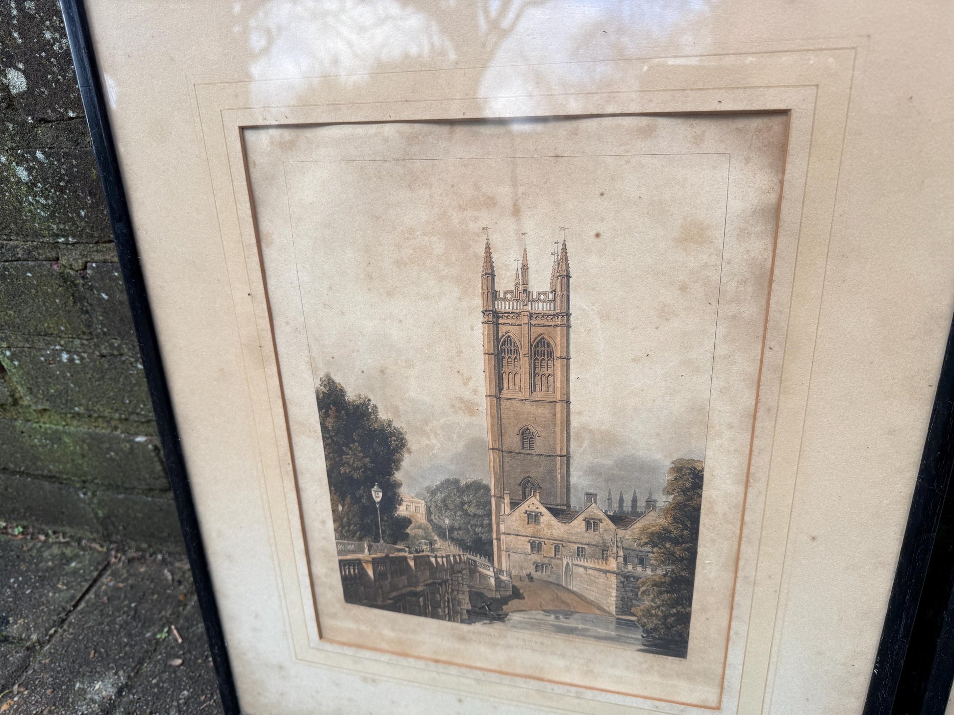 Oxford Antique Prints (1813/1814) - Magdalen Tower and Entrance to Oxford from The London Road - Nash, Lewis, Ackermann's History of Oxford