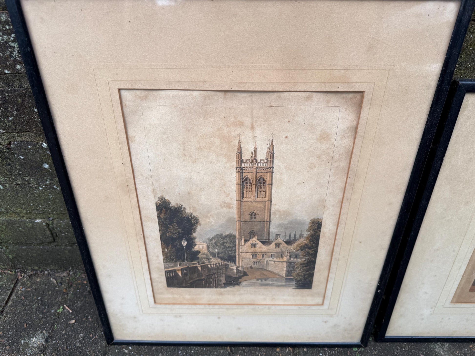 Oxford Antique Prints (1813/1814) - Magdalen Tower and Entrance to Oxford from The London Road - Nash, Lewis, Ackermann's History of Oxford