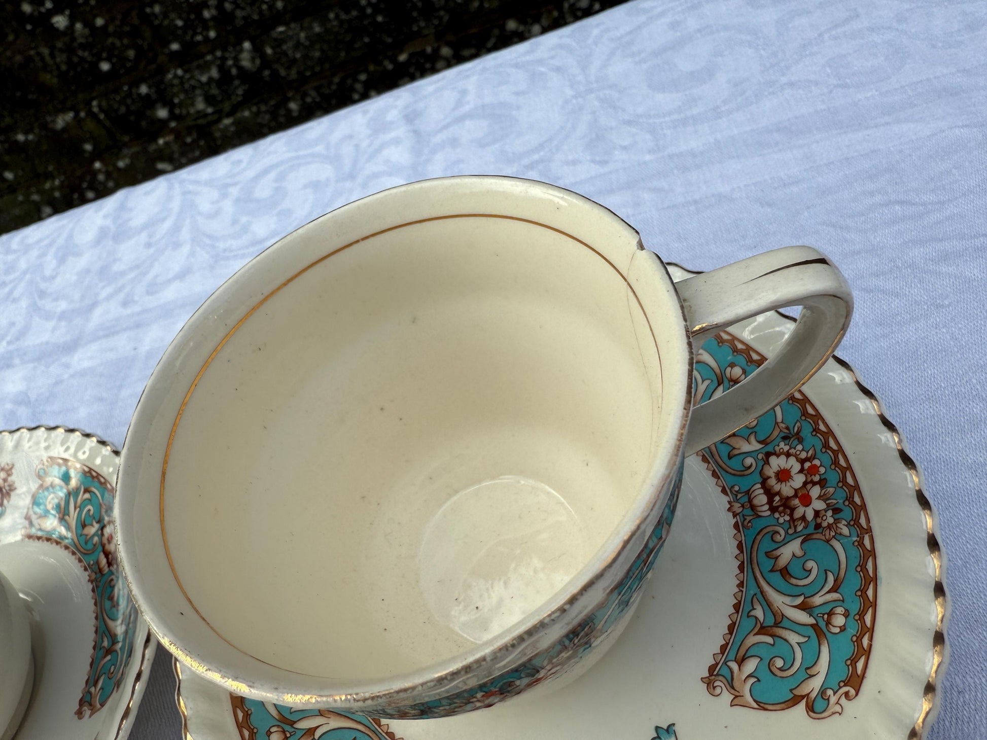 Vintage Tea Service by Johnson Bros, Old English China Floral, Cups Saucers Side Plates Milk Jug Bowl Cake Plate - super tea set 31 pieces