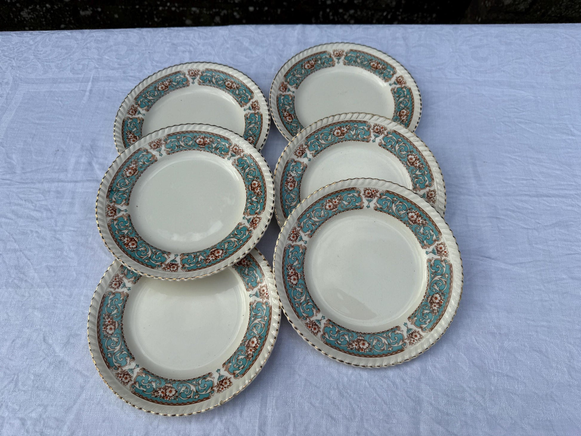 Vintage Tea Service by Johnson Bros, Old English China Floral, Cups Saucers Side Plates Milk Jug Bowl Cake Plate - super tea set 31 pieces
