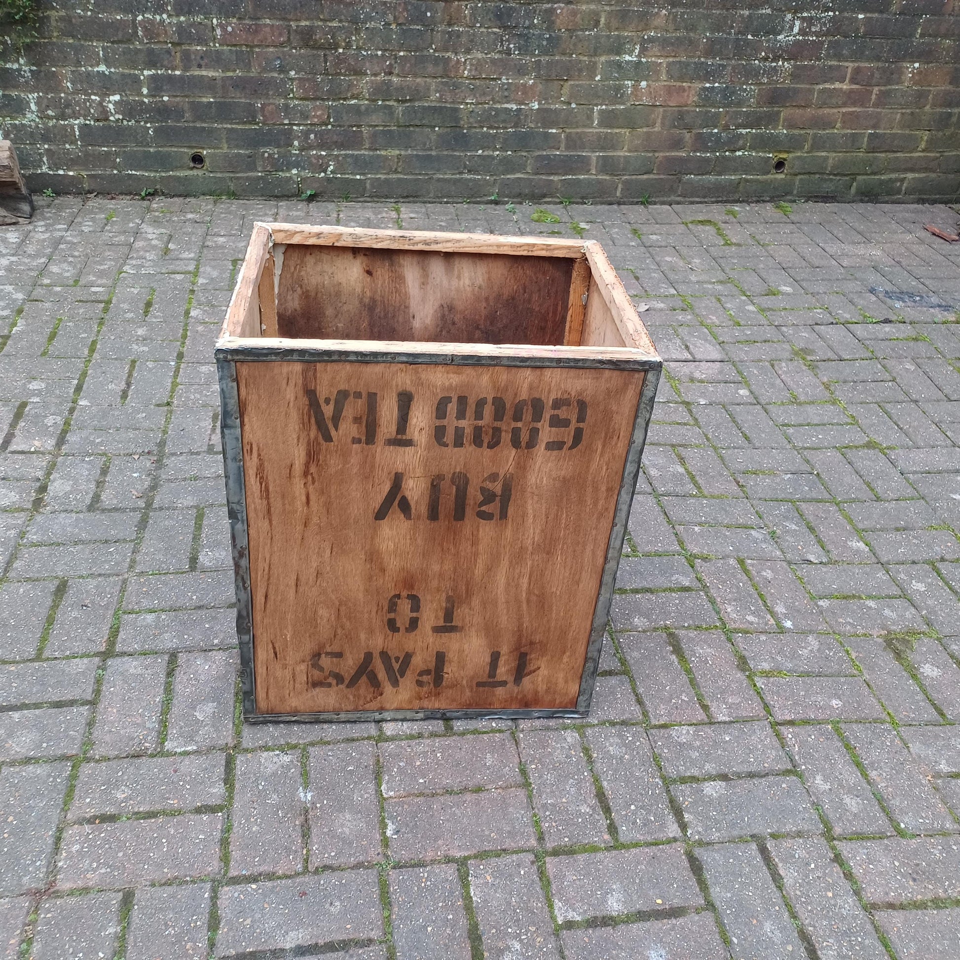 Upcycled Vintage Indian Tea Chest – Unique Rustic Storage, Planter, or Side Table
