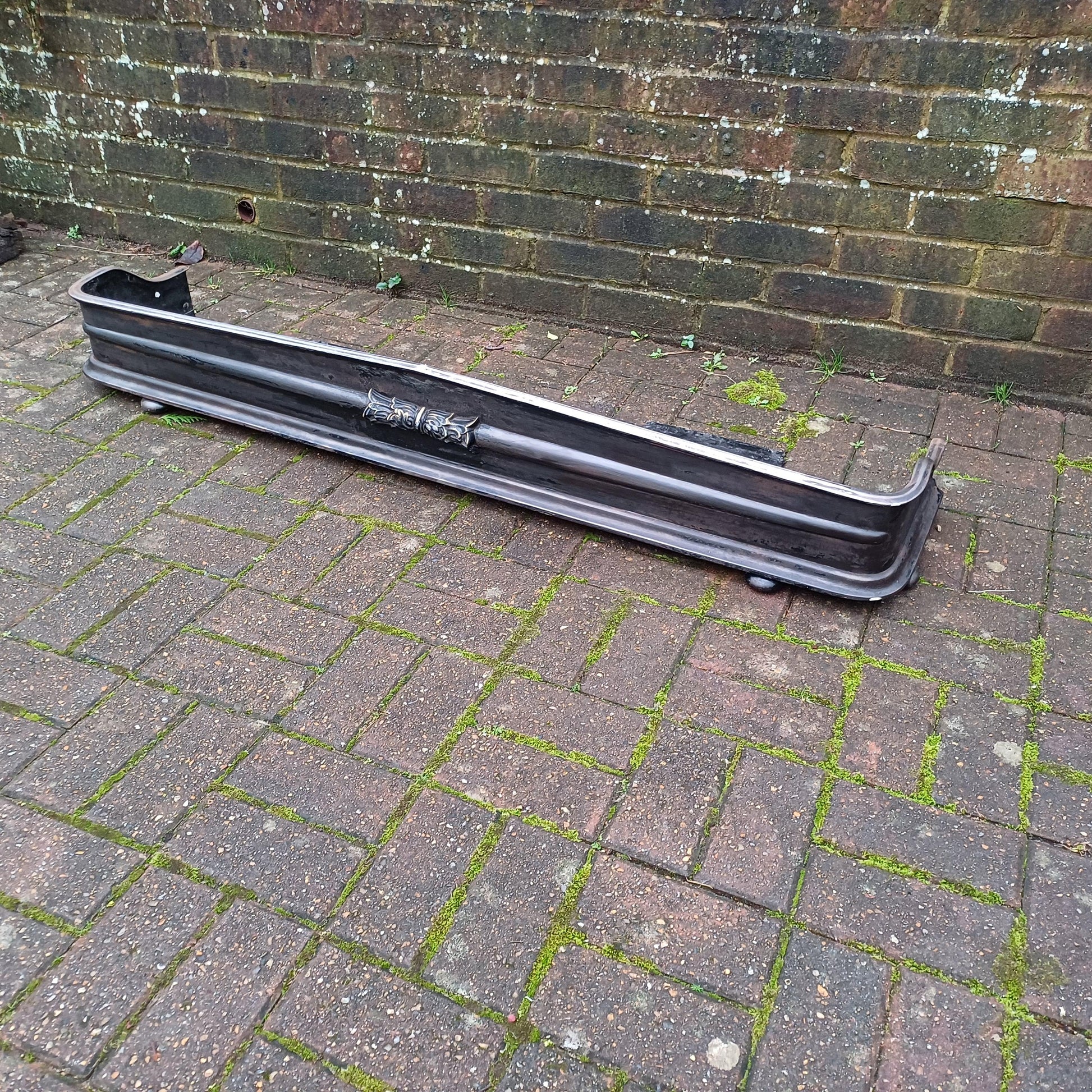Huge Stripped Heavy Iron and Brass Fireplace Fender Guard FREE HAND Delivery