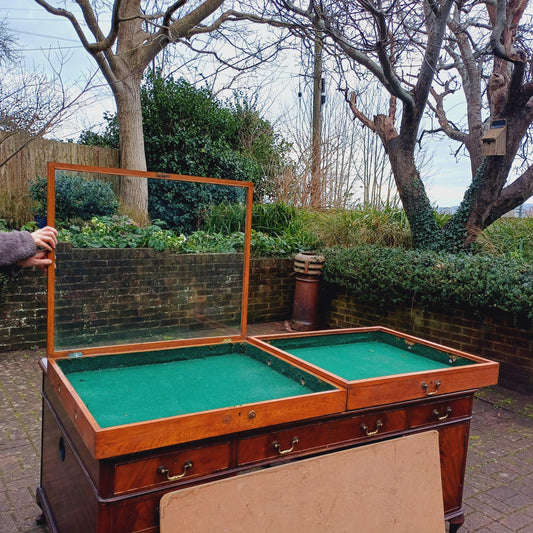 Pair of Huge Vintage Late Victorian Oak Glazed Display Cabinets FREE HAND Delivery